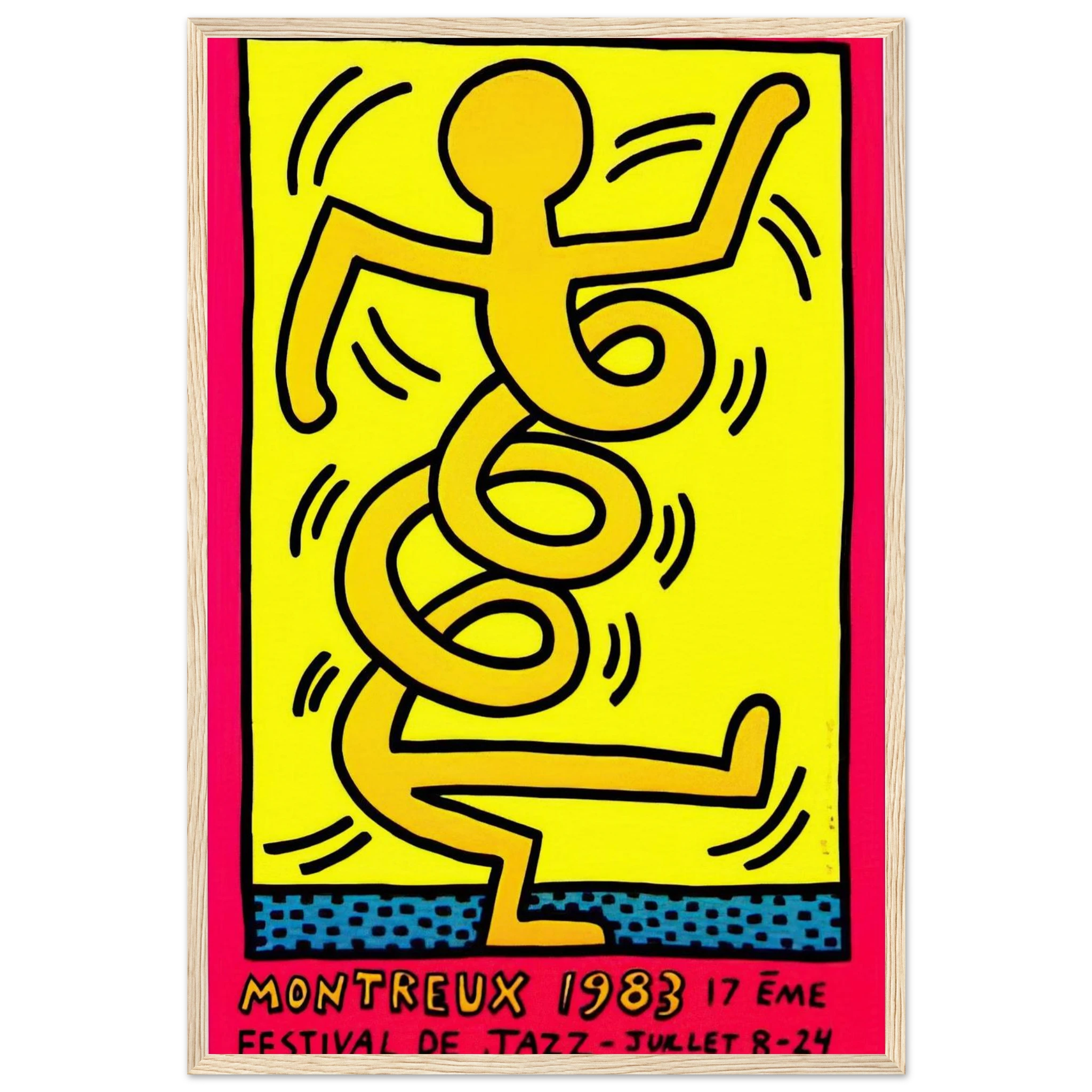MONTREUX 1983 Framed Poster | Keith Haring Framed Prints Wall Art | Keith Haring Prints