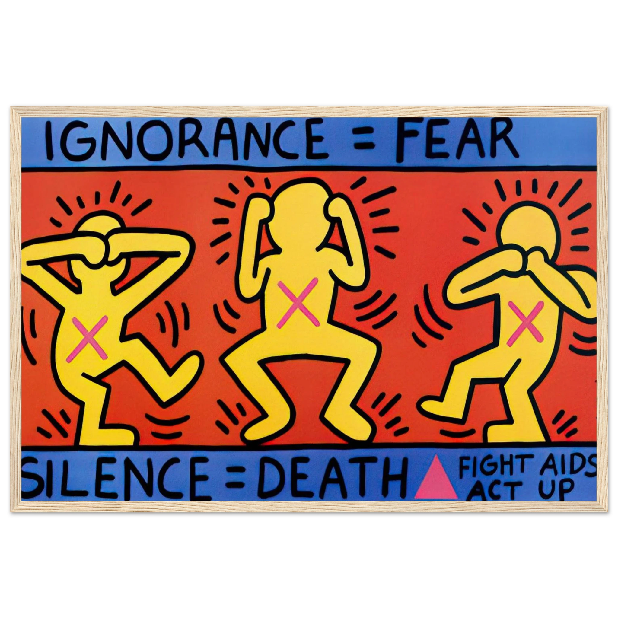 IGNORANCE FEAR 1989 Framed Poster | Keith Haring Framed Prints Wall Art | Keith Haring Prints