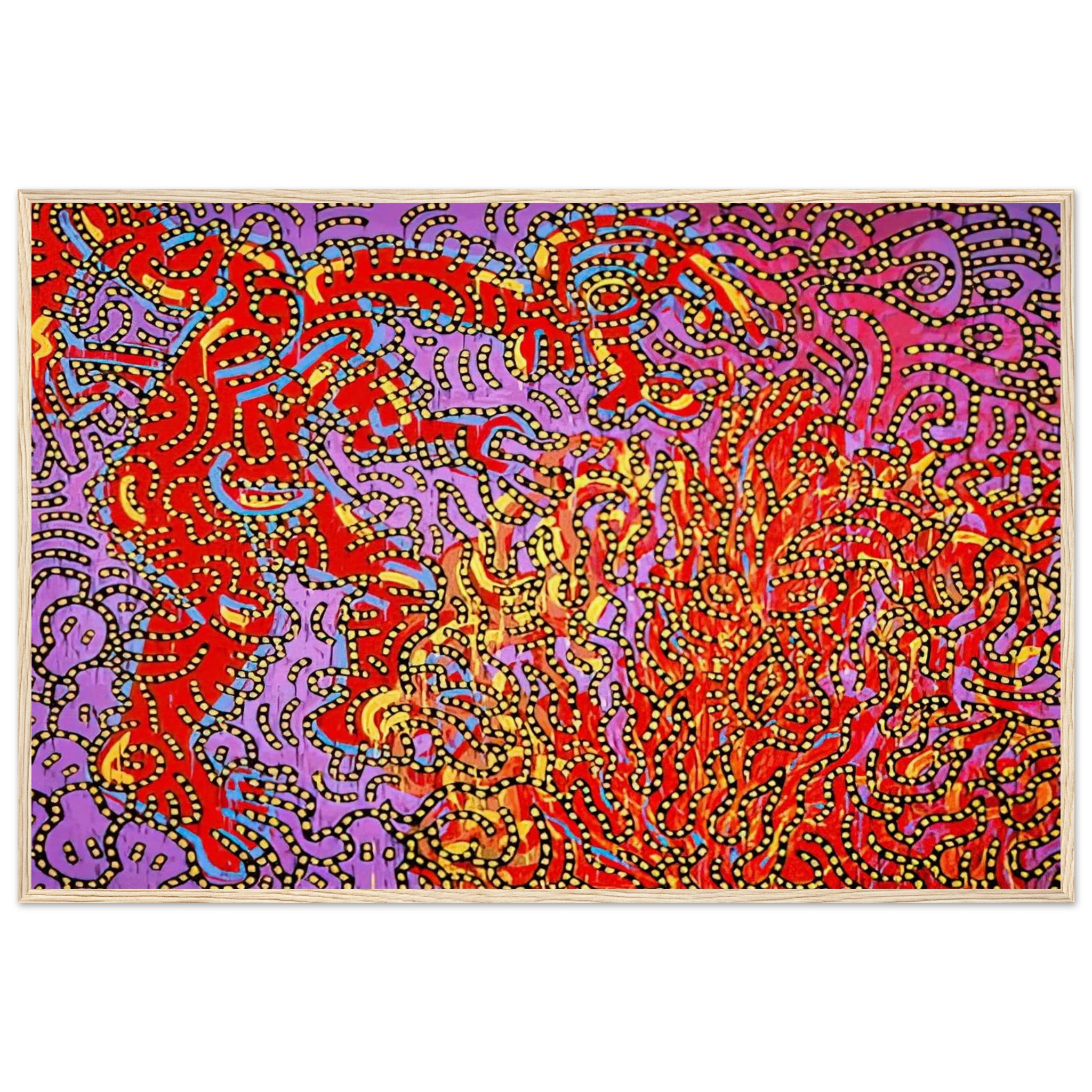 MOSES AND THE BURNING BUSH 1985 Framed Poster | Keith Haring Framed Prints Wall Art | Keith Haring Prints