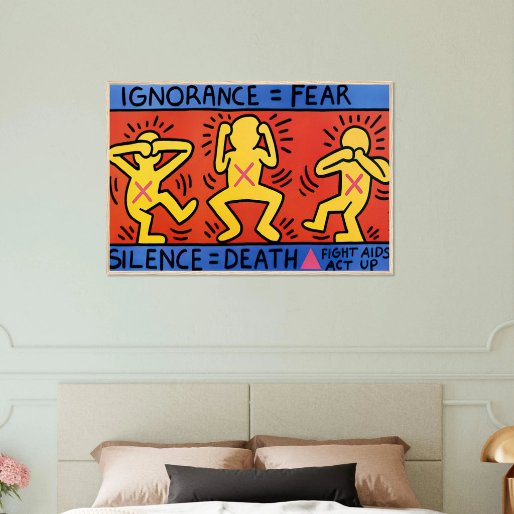IGNORANCE FEAR 1989 Framed Poster | Keith Haring Framed Prints Wall Art | Keith Haring Prints