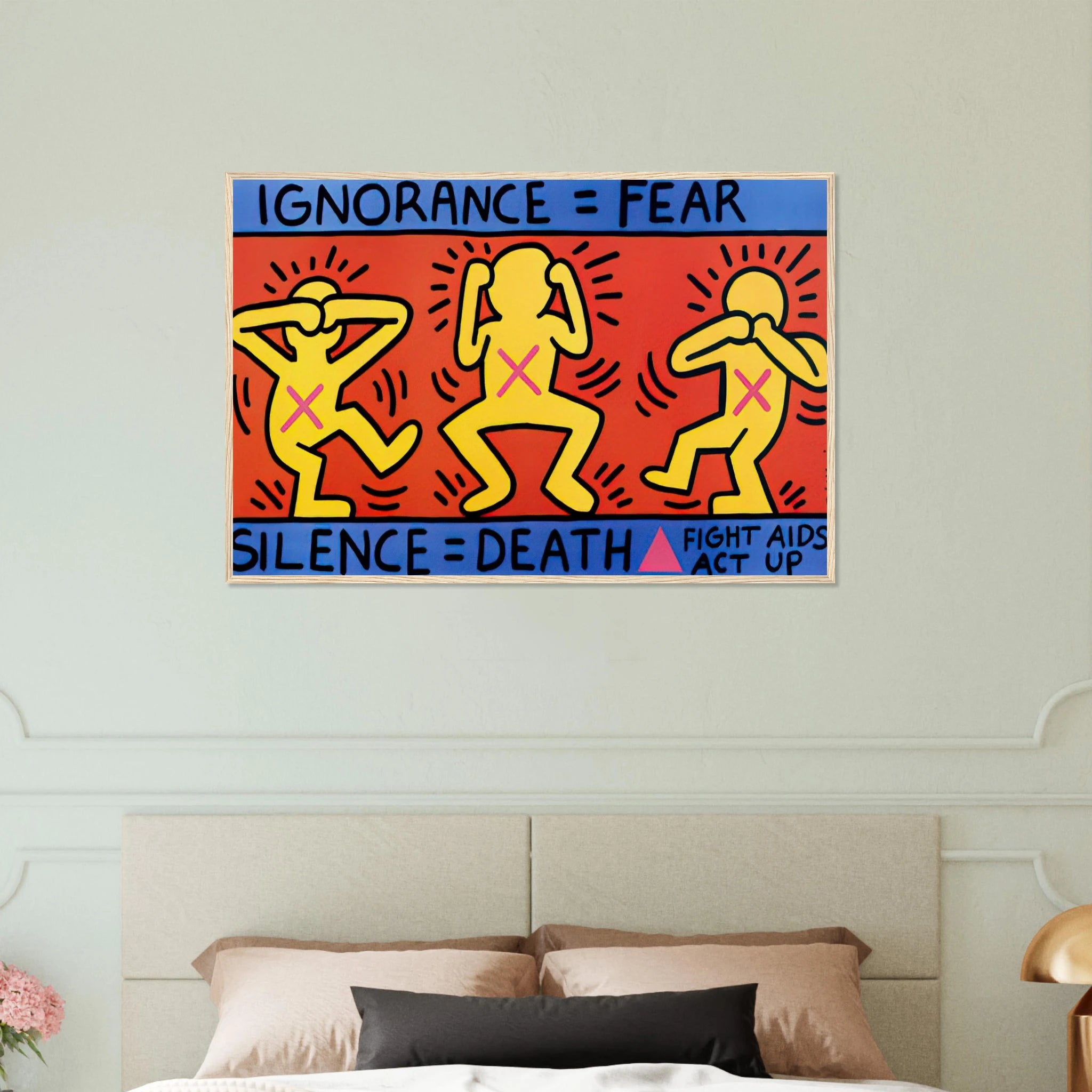 IGNORANCE FEAR 1989 Framed Poster | Keith Haring Framed Prints Wall Art | Keith Haring Prints