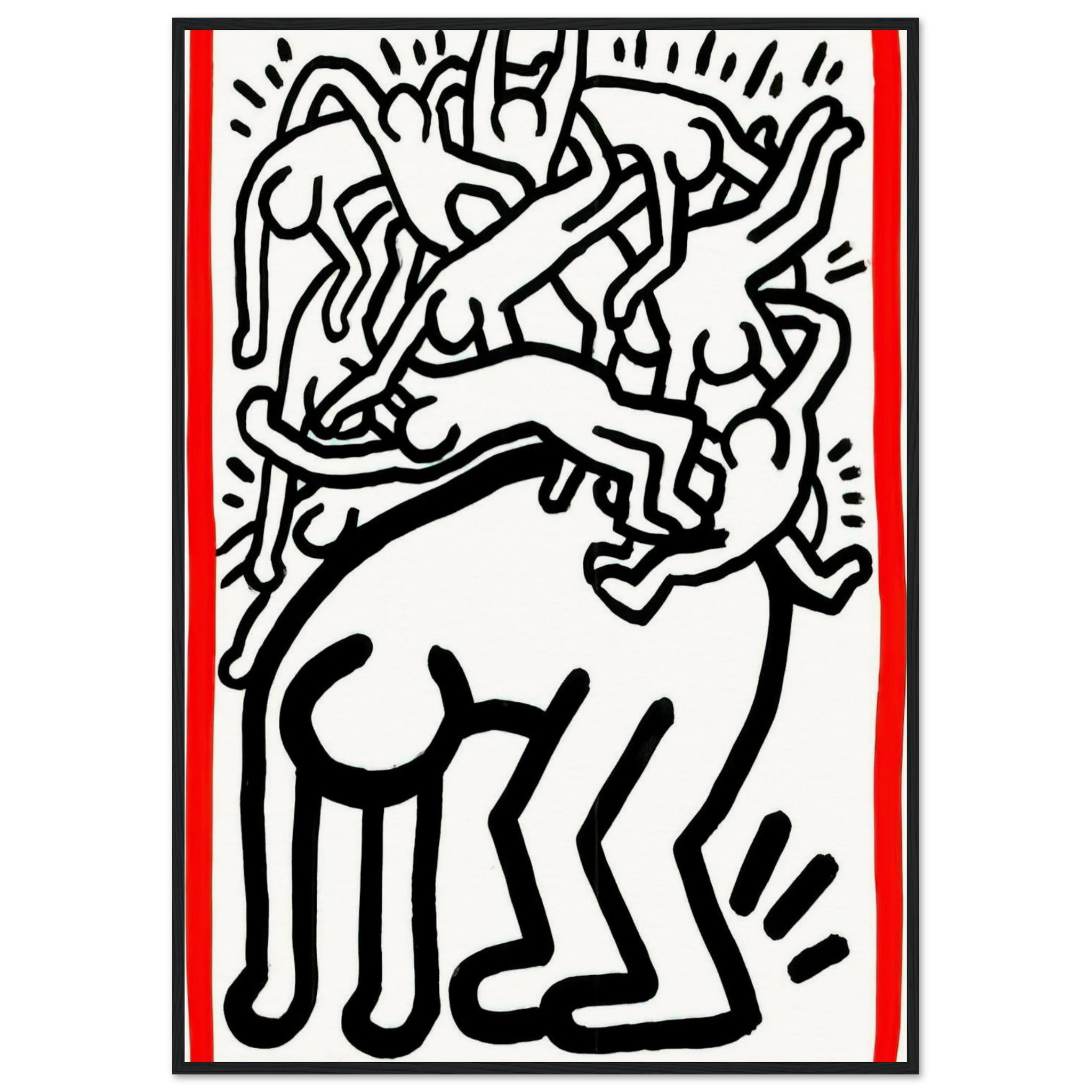 FIGHT AIDS WORLDWIDE 1990 Framed Poster | Keith Haring Framed Prints Wall Art | Keith Haring Prints
