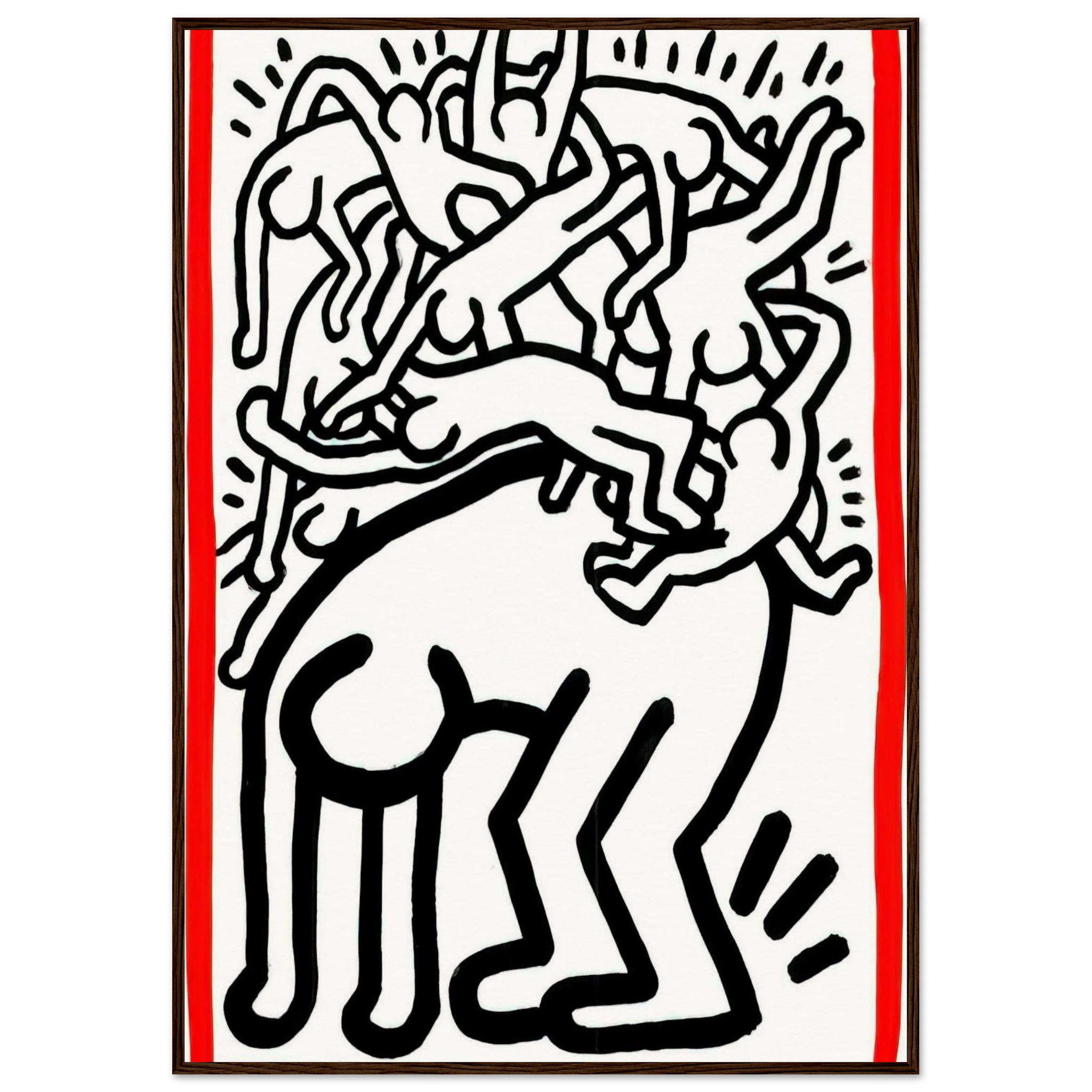 FIGHT AIDS WORLDWIDE 1990 Framed Poster | Keith Haring Framed Prints Wall Art | Keith Haring Prints