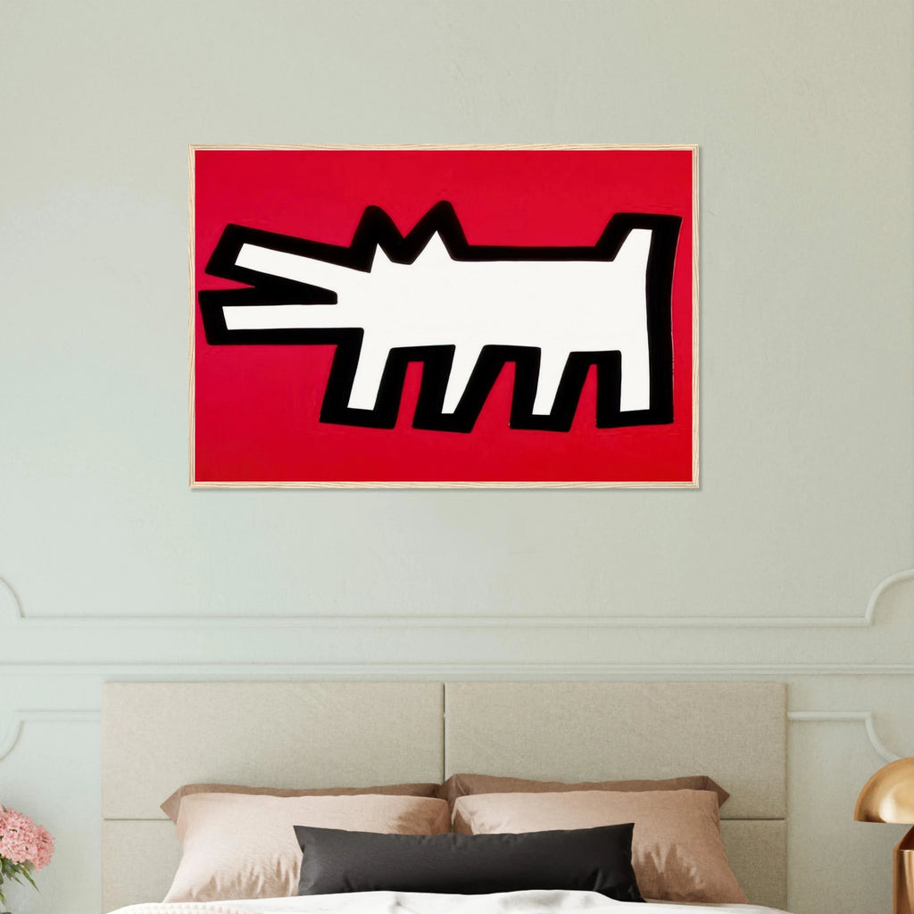 BARKING DOG 1990 Framed Poster | Keith Haring Framed Prints Wall Art | Keith Haring Prints