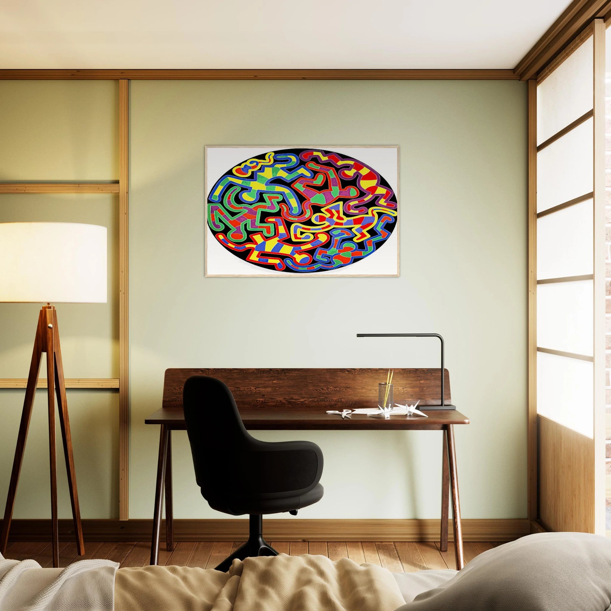 MONKEY PUZZLE 1988 Framed Poster | Keith Haring Framed Prints Wall Art | Keith Haring Prints