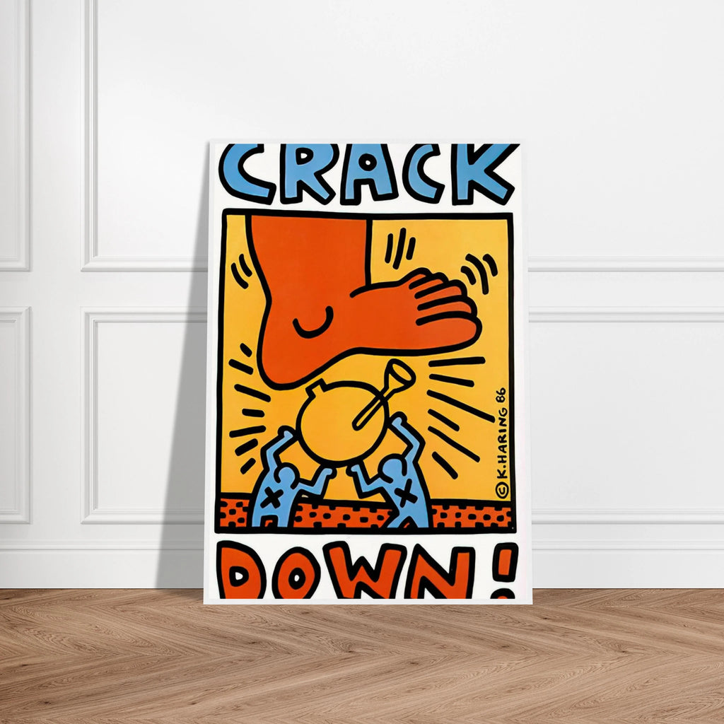 CRACK DOWN 1986 Framed Poster | Keith Haring Framed Prints Wall Art | Keith Haring Prints