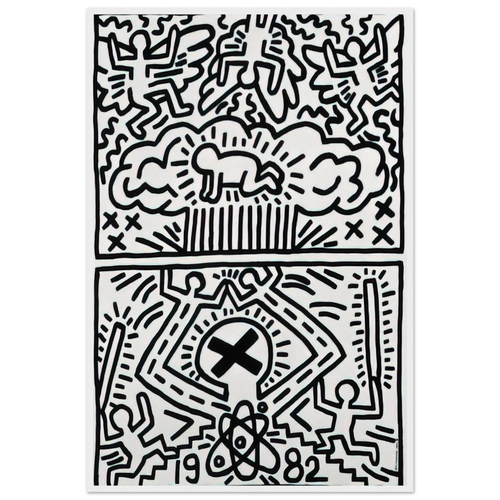 ANTI NUCLEAR RALLY 1982 Framed Poster | Keith Haring Framed Prints Wall Art | Keith Haring Prints