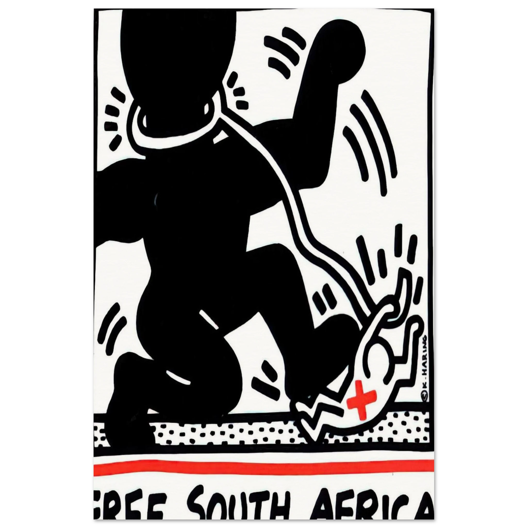FREE SOUTH AFRICA 1985 Poster | Keith Haring Poster | Keith Haring Prints