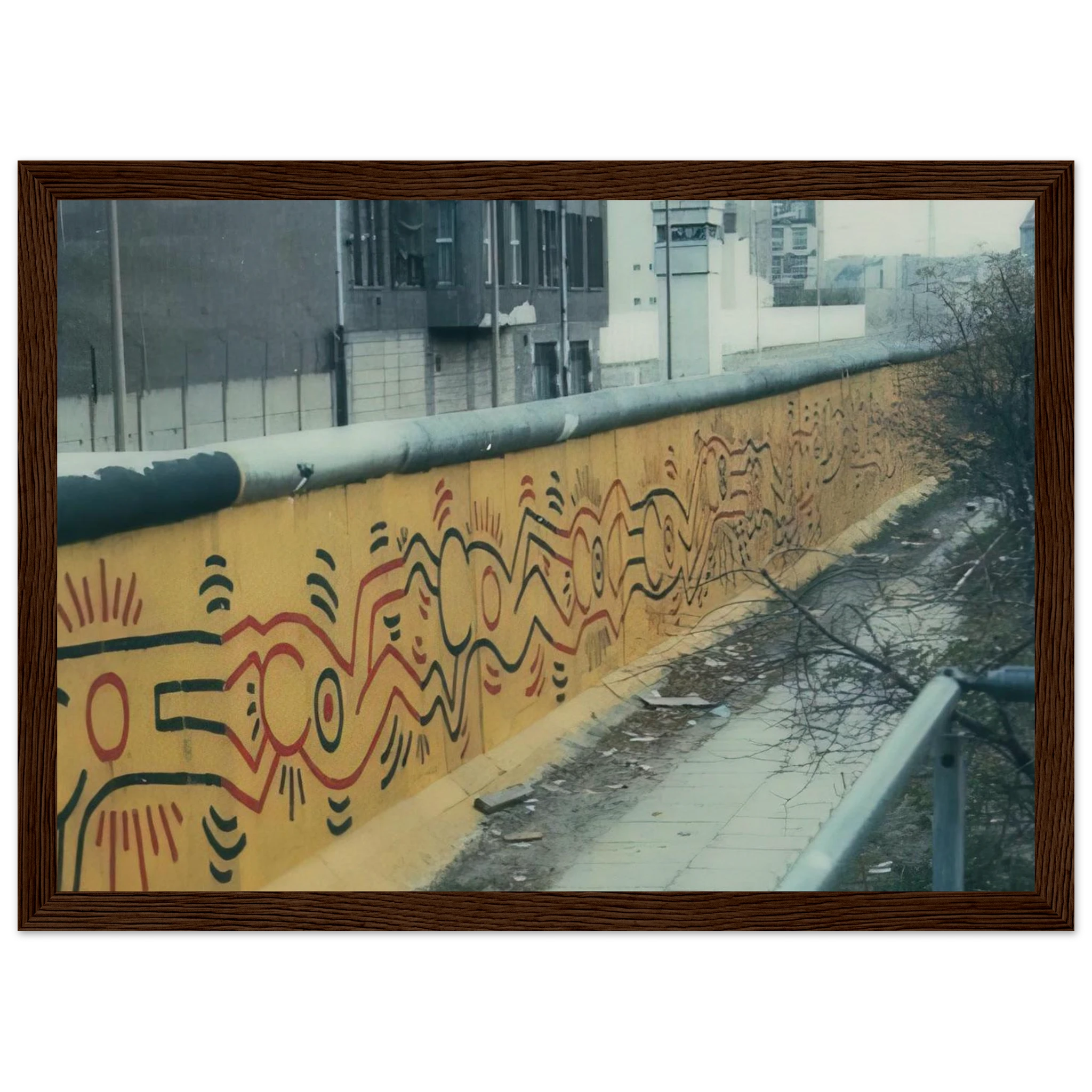 BERLIN MURAL 1986 Framed Poster | Keith Haring Framed Prints Wall Art | Keith Haring Prints