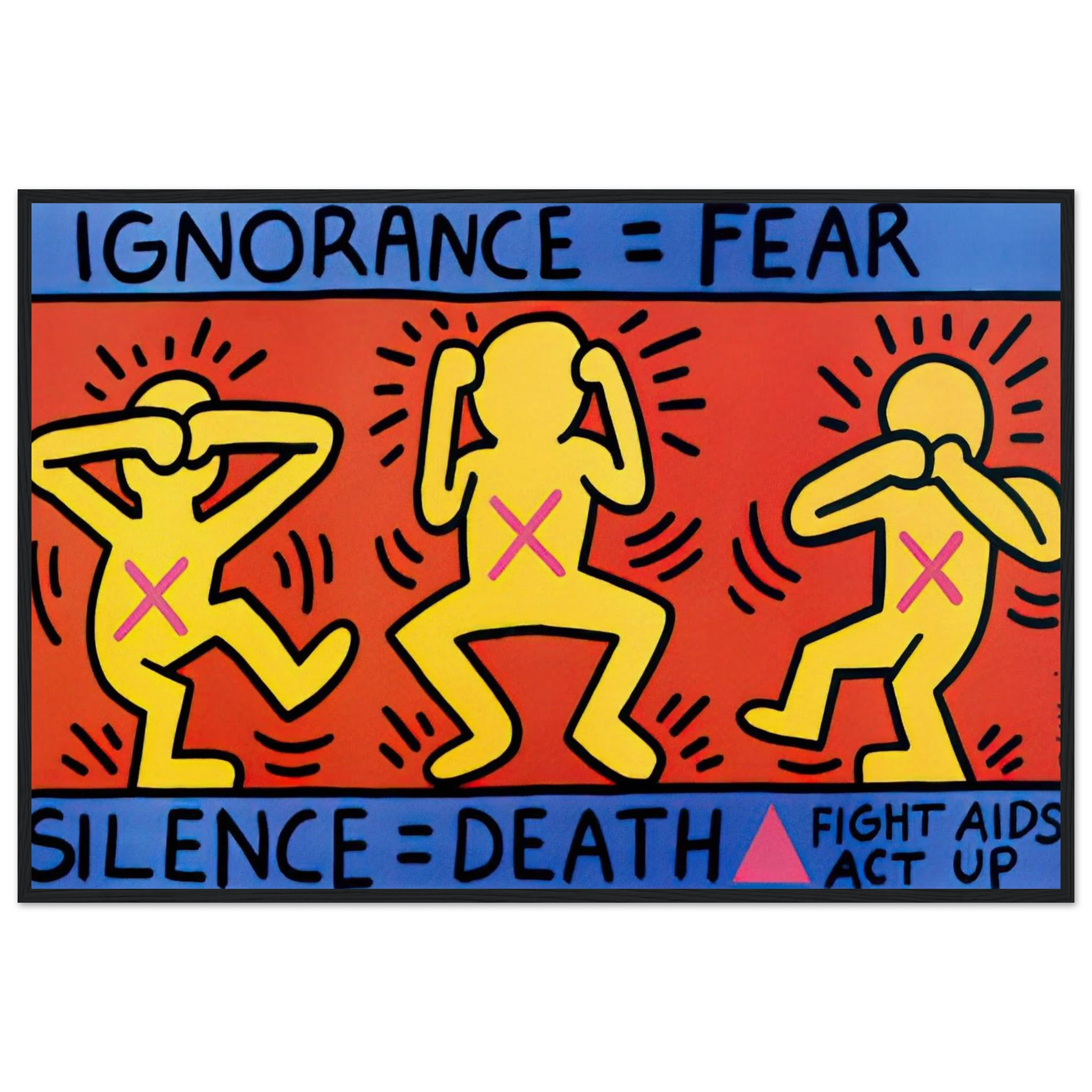 IGNORANCE FEAR 1989 Framed Poster | Keith Haring Framed Prints Wall Art | Keith Haring Prints