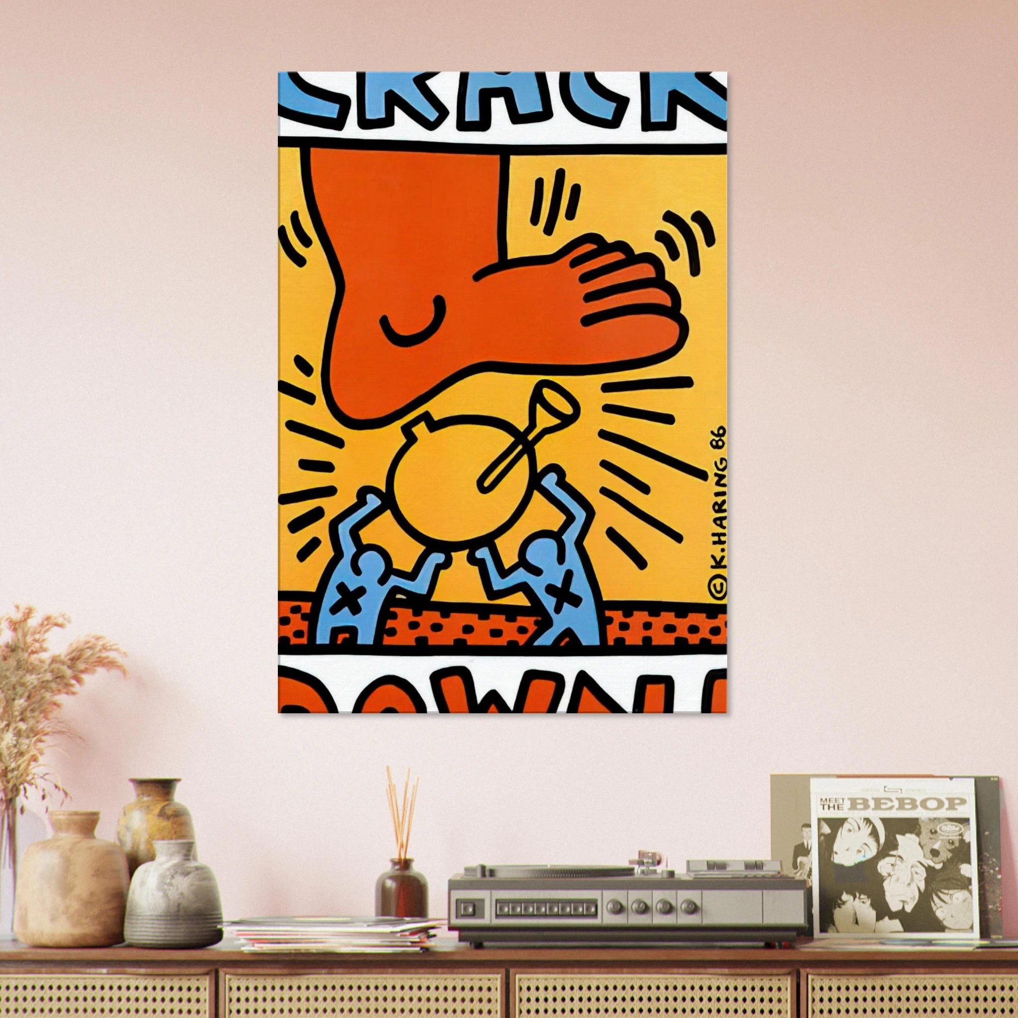 CRACK DOWN 1986 Canvas | Keith Haring Canvas | Keith Haring Prints