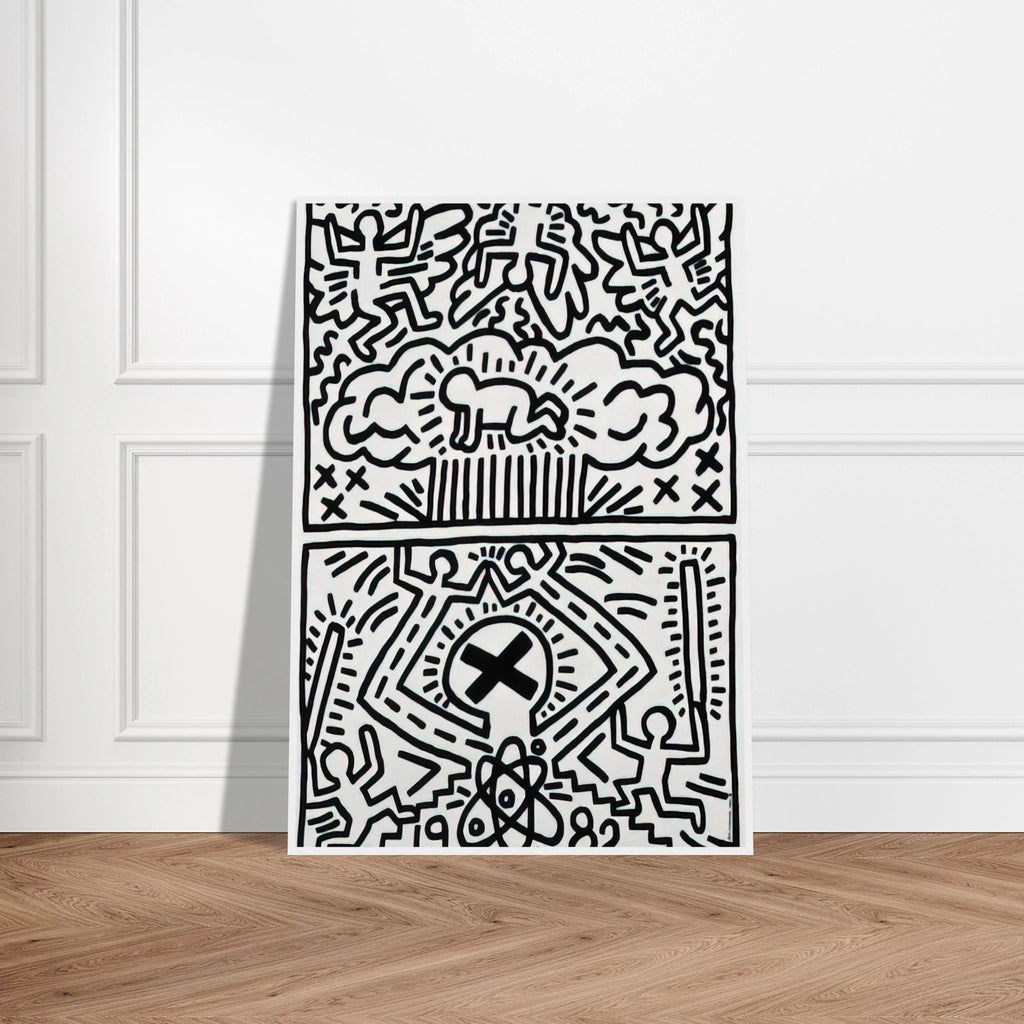 ANTI NUCLEAR RALLY 1982 Framed Poster | Keith Haring Framed Prints Wall Art | Keith Haring Prints