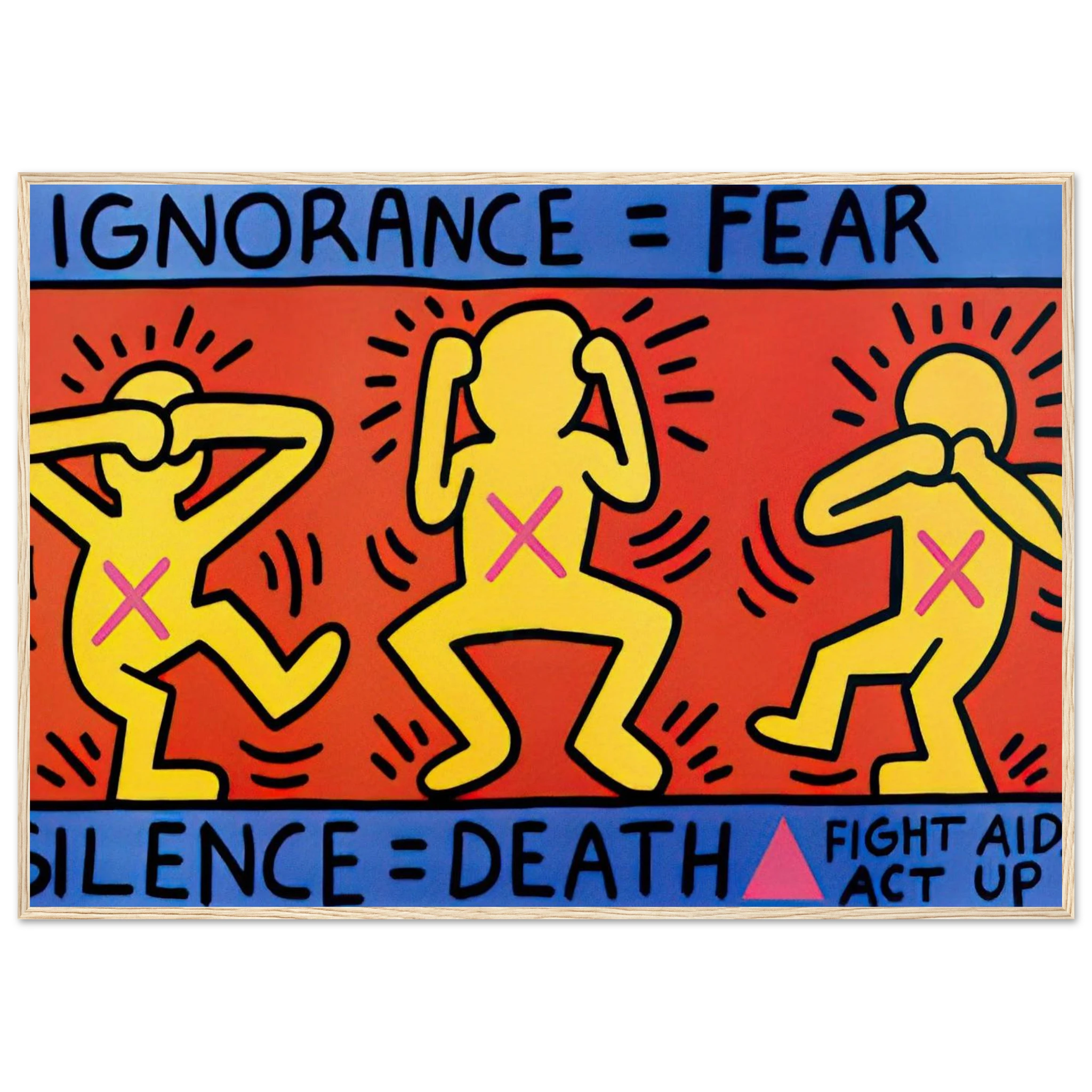 IGNORANCE FEAR 1989 Framed Poster | Keith Haring Framed Prints Wall Art | Keith Haring Prints