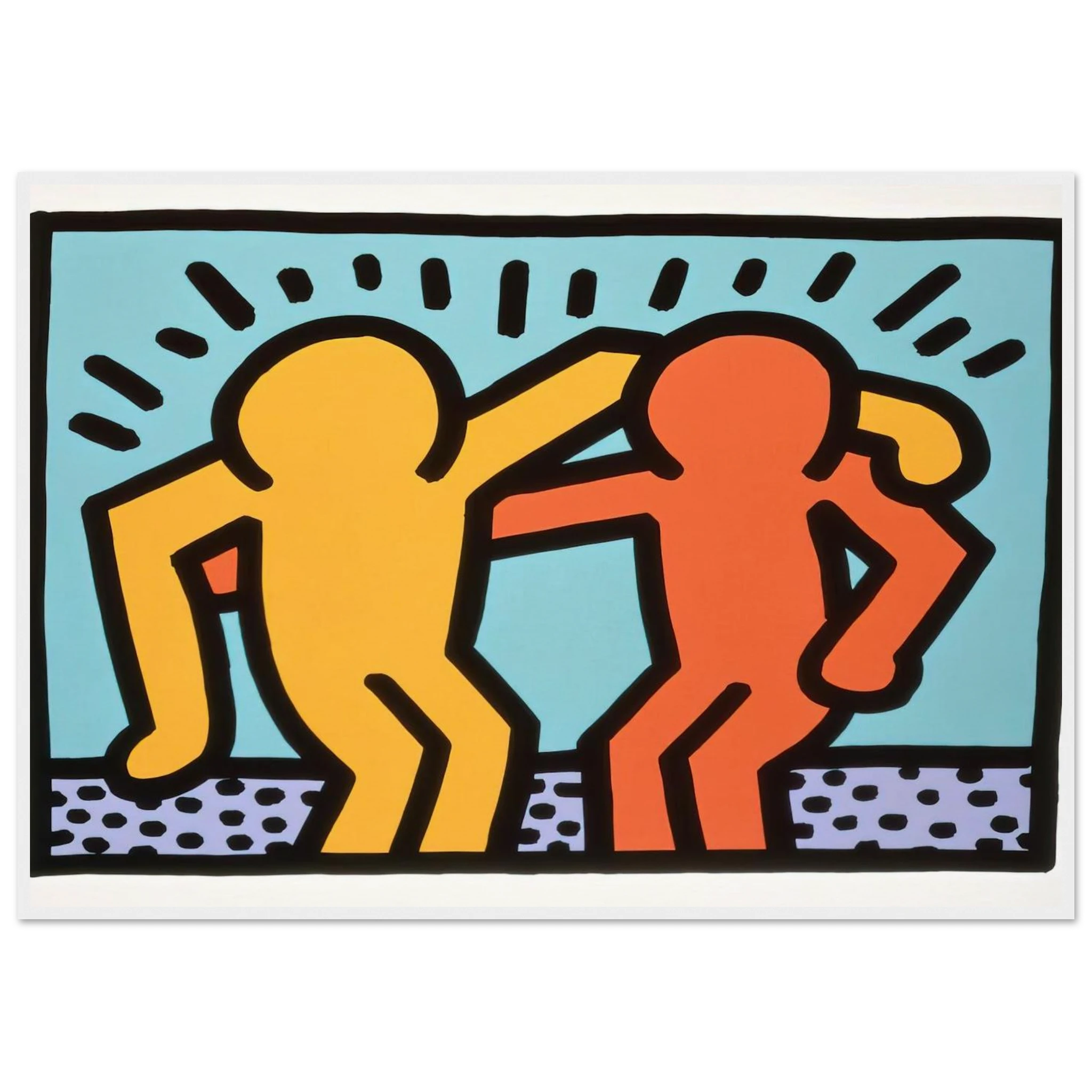 BEST BUDDIES 1990 Framed Poster | Keith Haring Framed Prints Wall Art | Keith Haring Prints