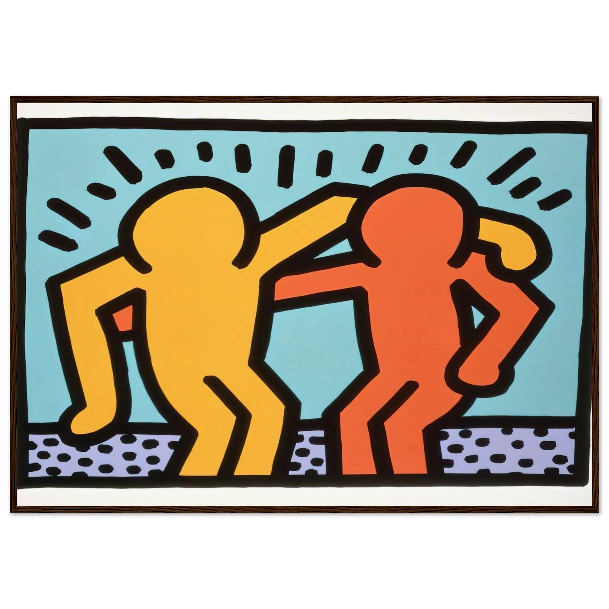 BEST BUDDIES 1990 Framed Poster | Keith Haring Framed Prints Wall Art | Keith Haring Prints