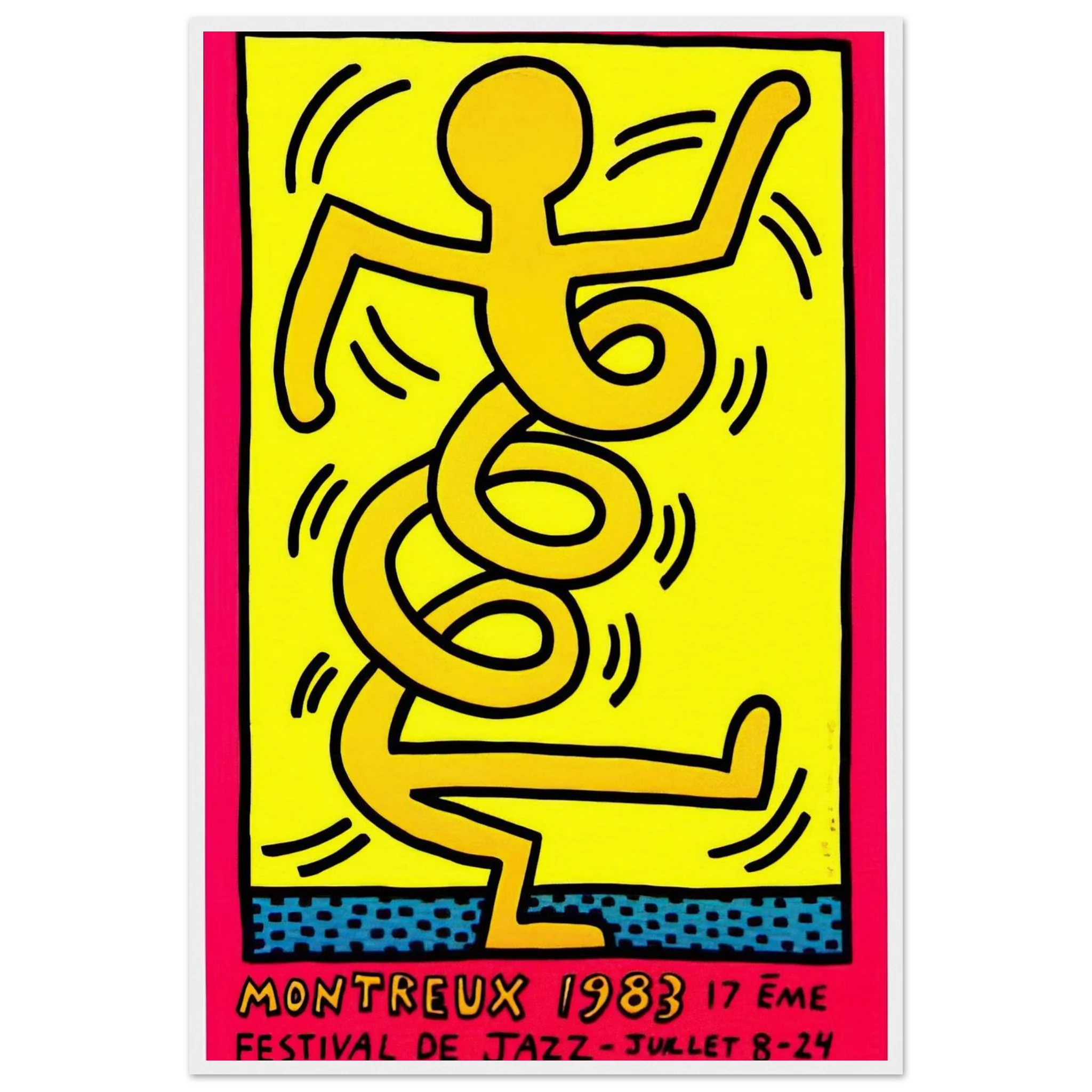 MONTREUX 1983 Framed Poster | Keith Haring Framed Prints Wall Art | Keith Haring Prints