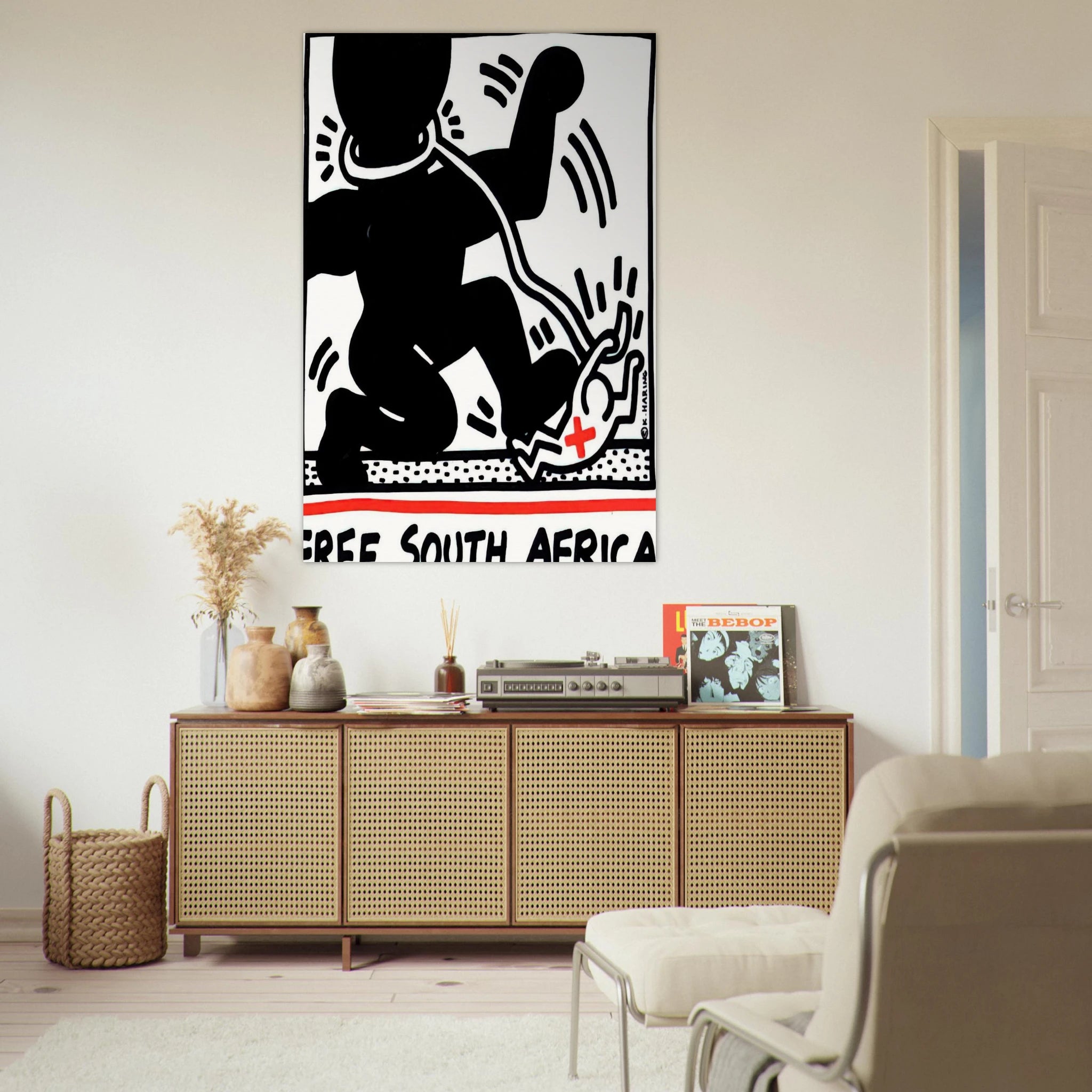 FREE SOUTH AFRICA 1985 Poster | Keith Haring Poster | Keith Haring Prints