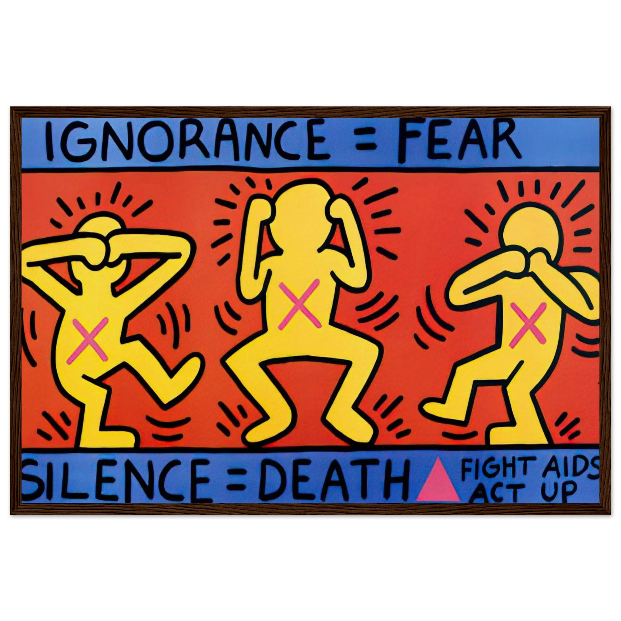 IGNORANCE FEAR 1989 Framed Poster | Keith Haring Framed Prints Wall Art | Keith Haring Prints