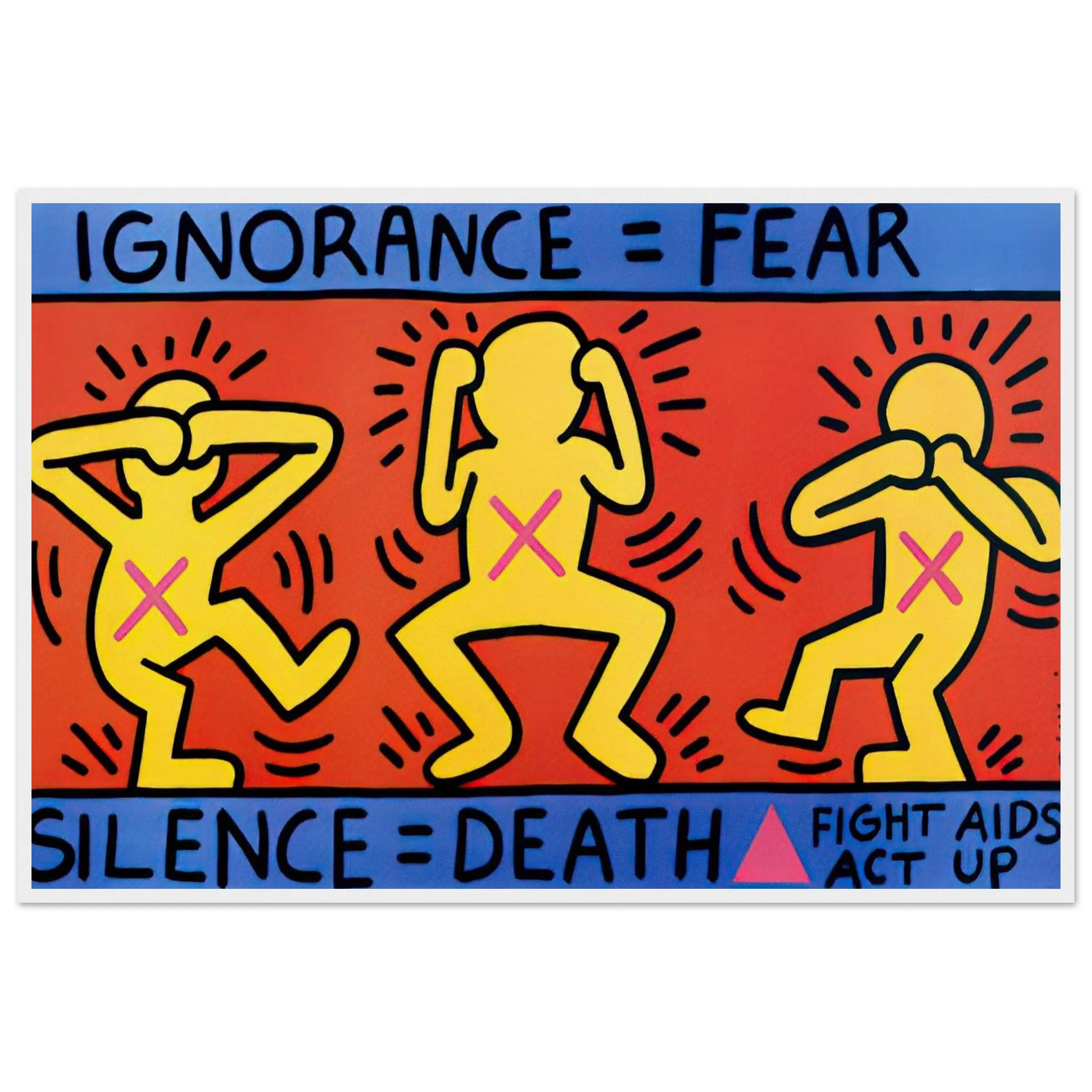 IGNORANCE FEAR 1989 Framed Poster | Keith Haring Framed Prints Wall Art | Keith Haring Prints
