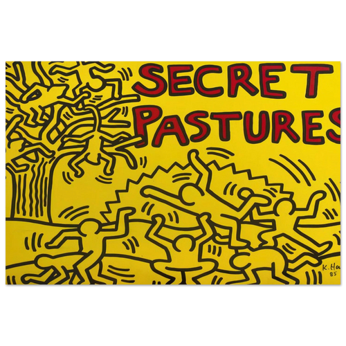A POSTER FOR THE BILL T JONES AND ARNIE ZANE PERFORMANCE PIECE SECRET PASTURES 1984 Poster | Keith Haring Poster | Keith Haring Prints