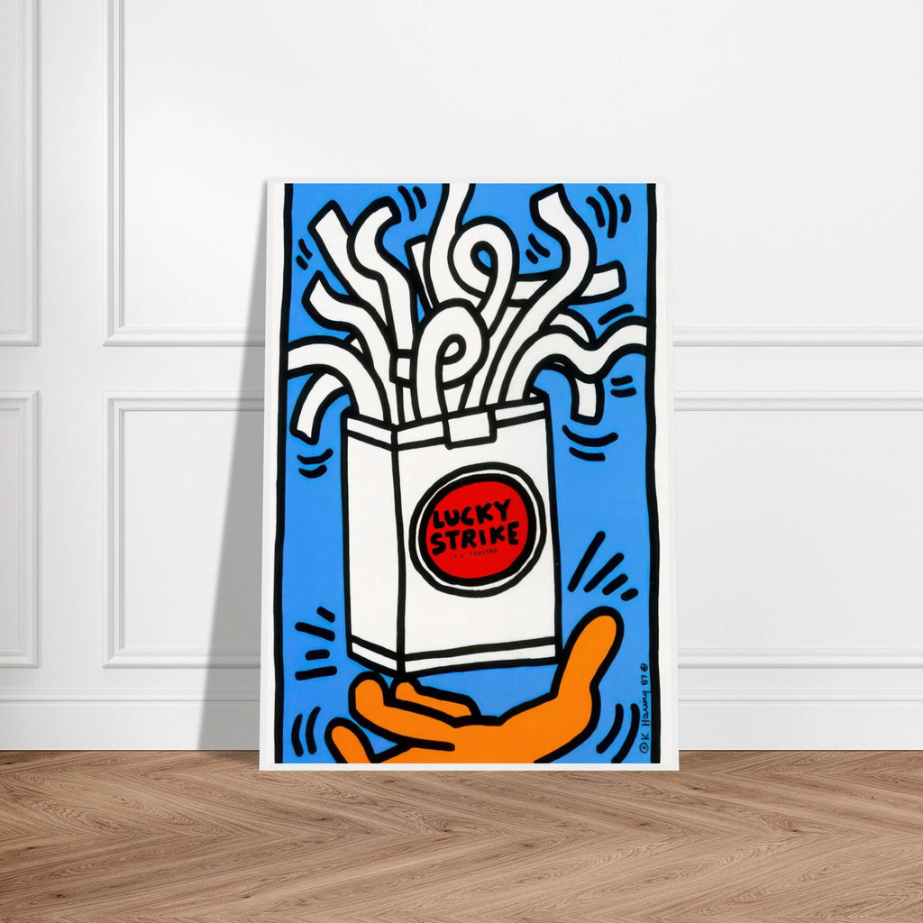 LUCKY STRIKE 1987 Framed Poster | Keith Haring Framed Prints Wall Art | Keith Haring Prints