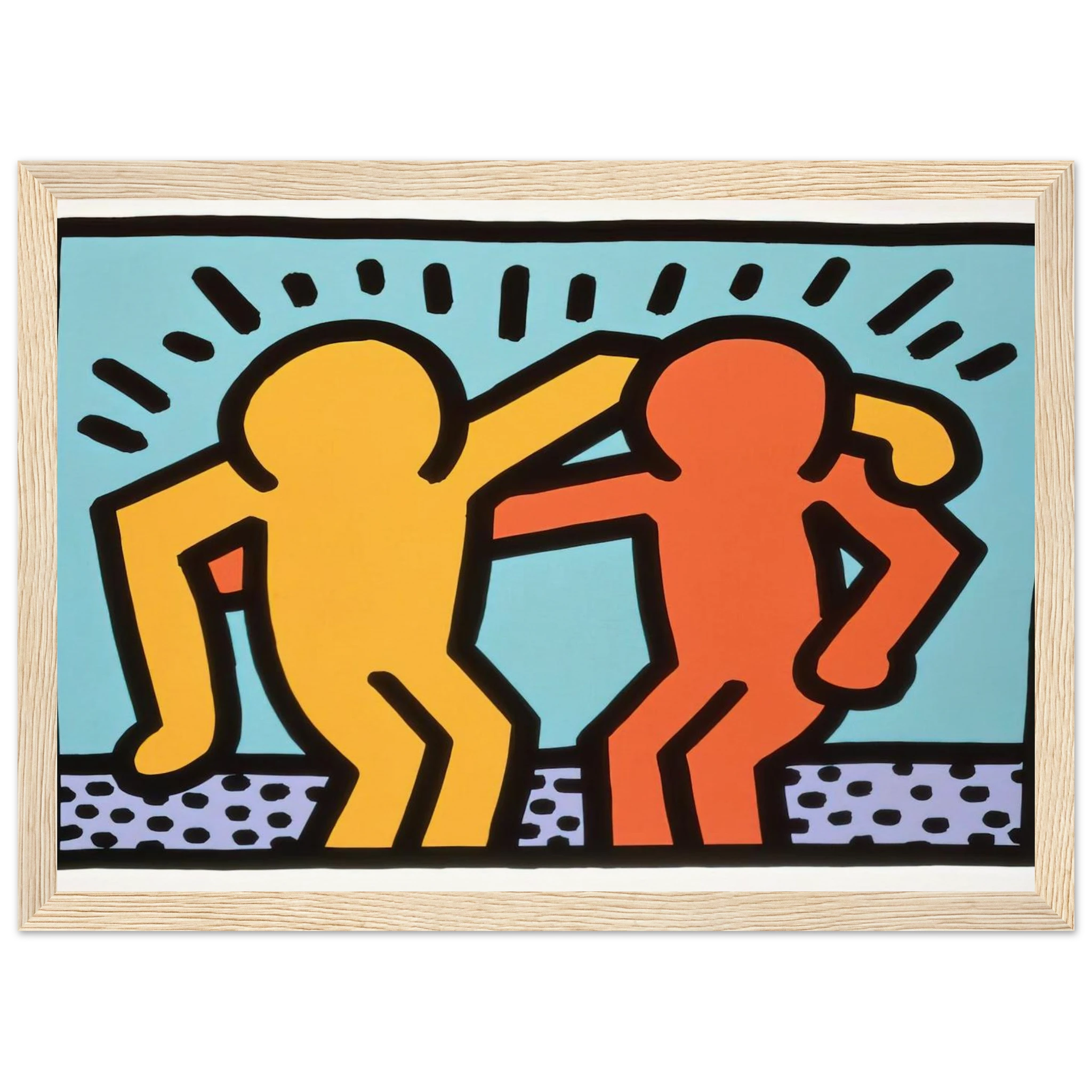 BEST BUDDIES 1990 Framed Poster | Keith Haring Framed Prints Wall Art | Keith Haring Prints