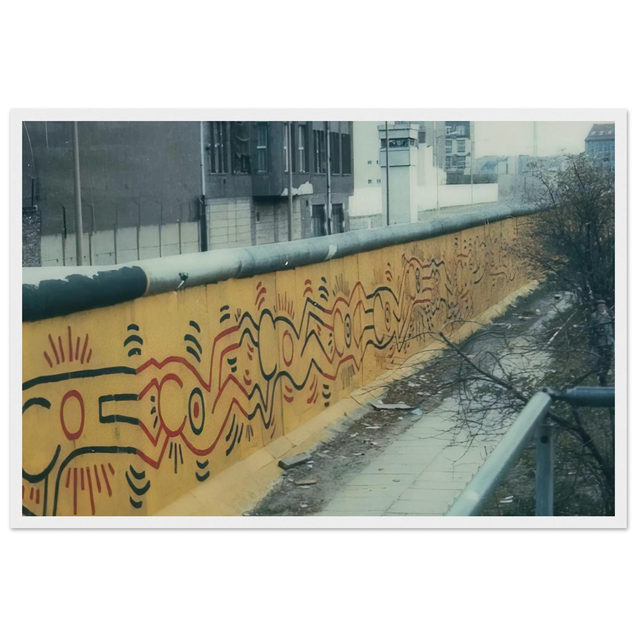 BERLIN MURAL 1986 Framed Poster | Keith Haring Framed Prints Wall Art | Keith Haring Prints