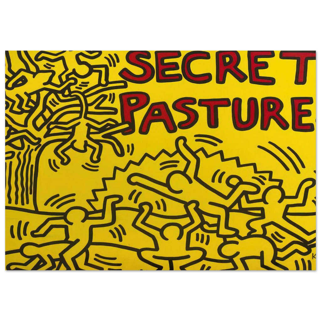 A POSTER FOR THE BILL T JONES AND ARNIE ZANE PERFORMANCE PIECE SECRET PASTURES 1984 Poster | Keith Haring Poster | Keith Haring Prints