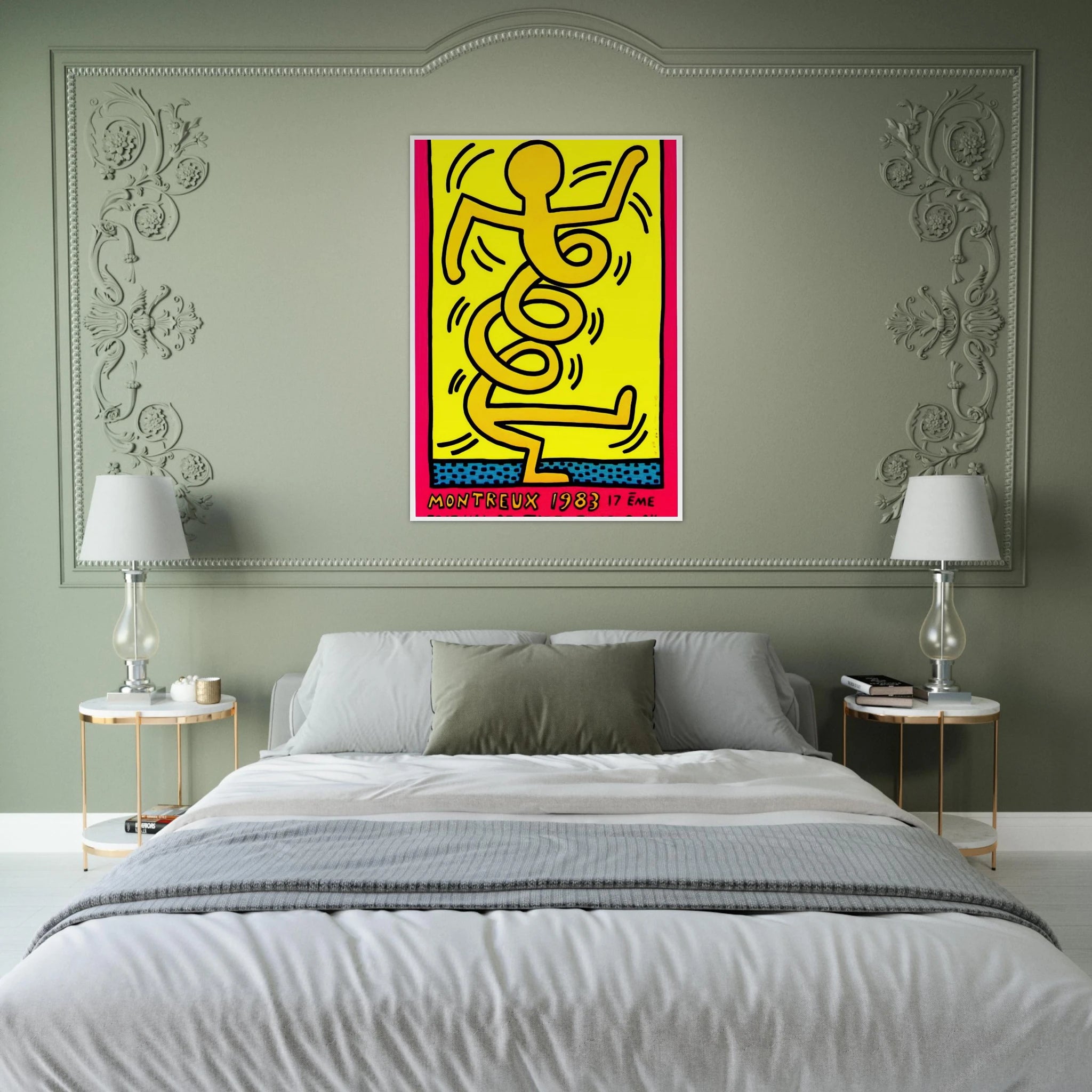 MONTREUX 1983 Framed Poster | Keith Haring Framed Prints Wall Art | Keith Haring Prints