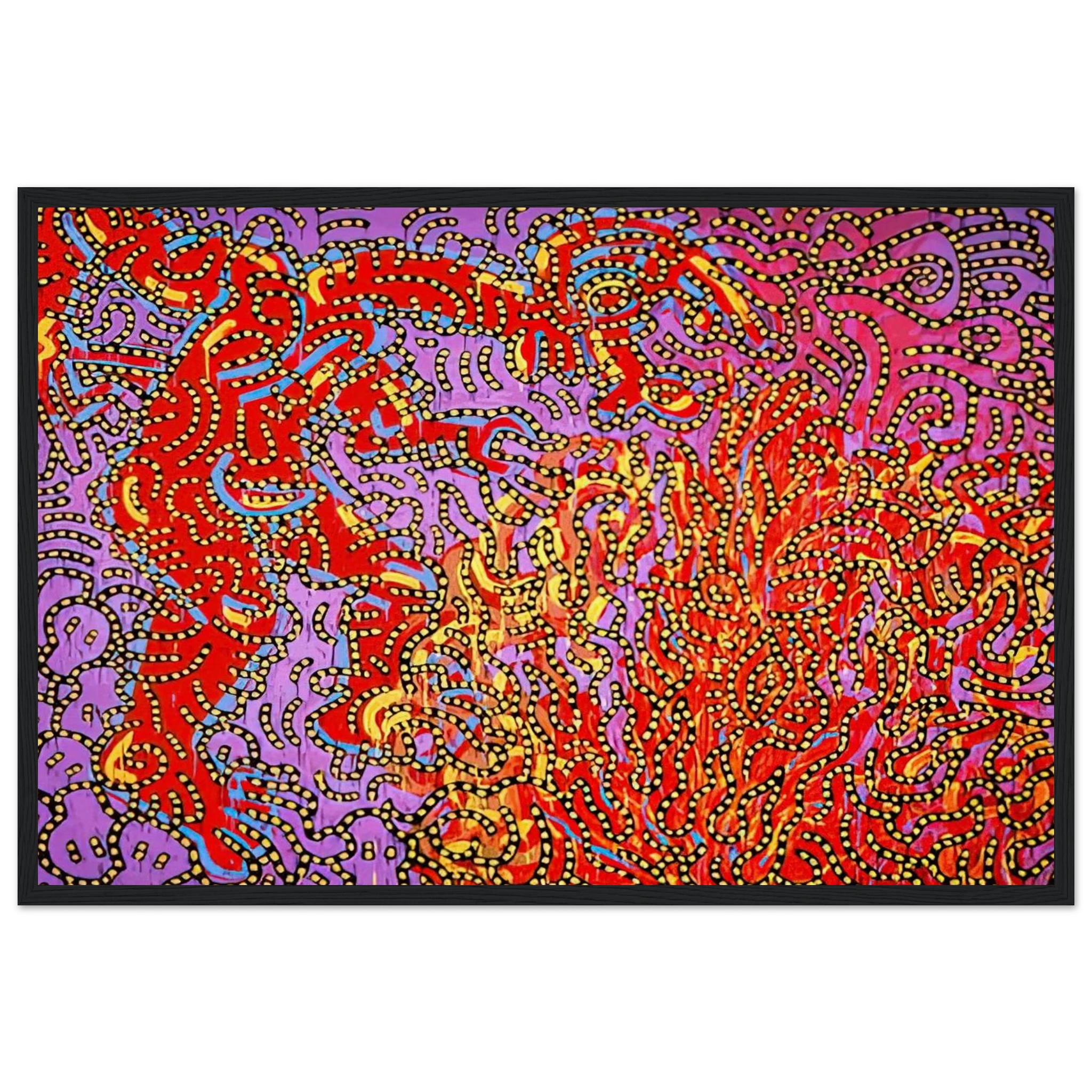 MOSES AND THE BURNING BUSH 1985 Framed Poster | Keith Haring Framed Prints Wall Art | Keith Haring Prints