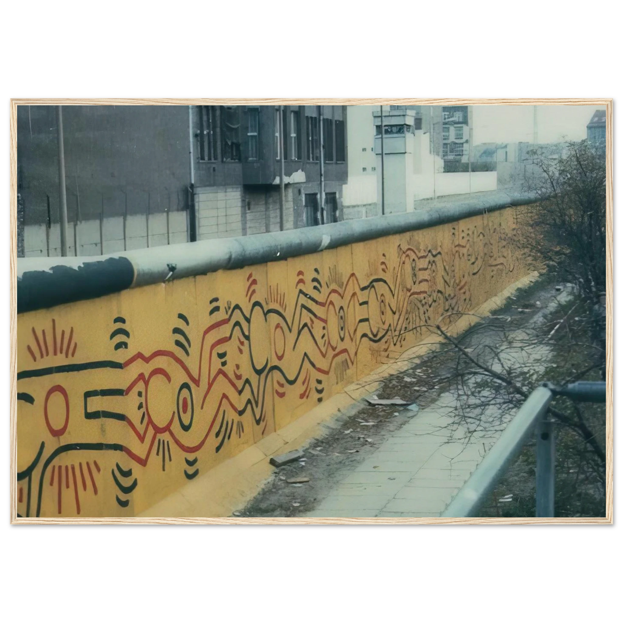 BERLIN MURAL 1986 Framed Poster | Keith Haring Framed Prints Wall Art | Keith Haring Prints