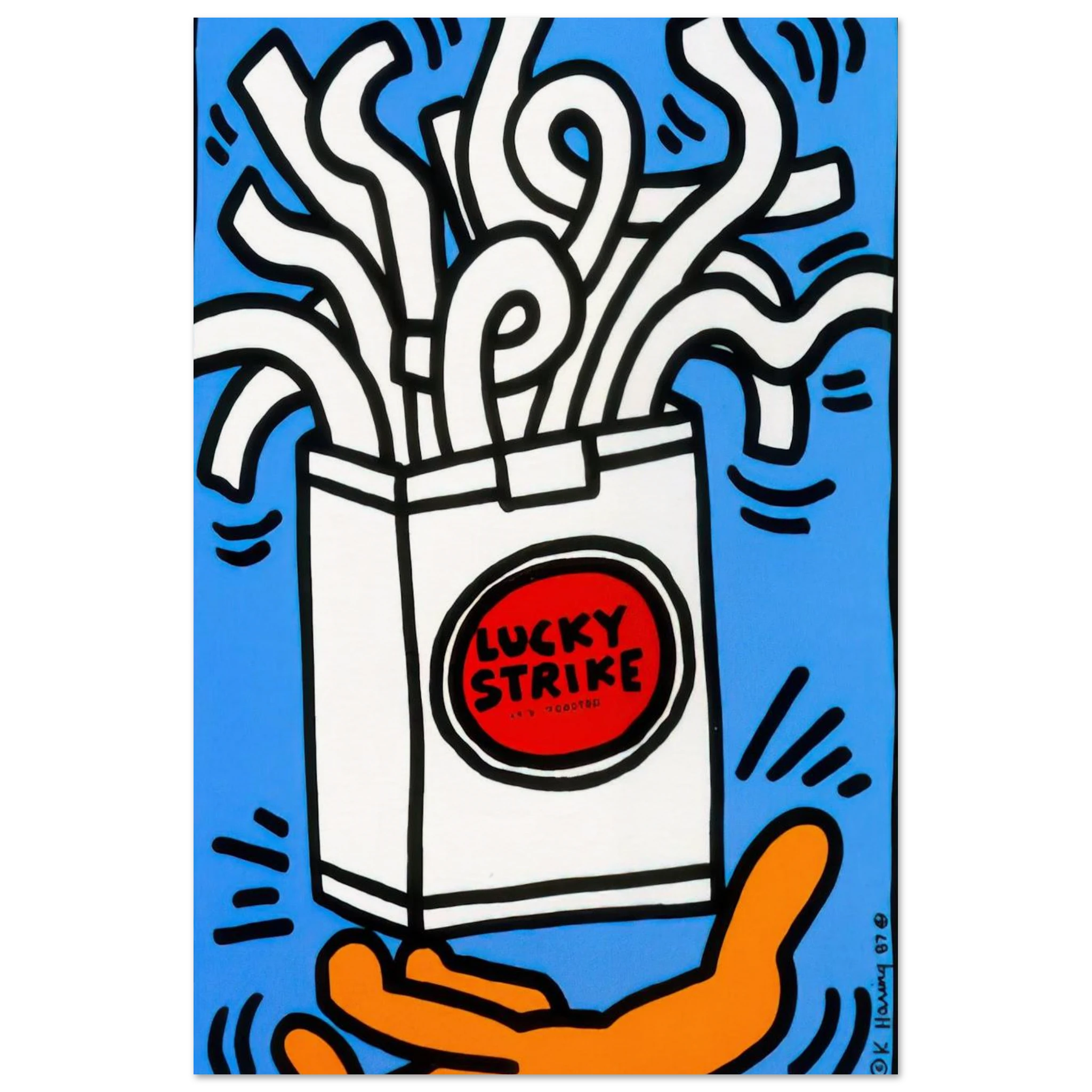 LUCKY STRIKE 1987 Poster | Keith Haring Poster | Keith Haring Prints