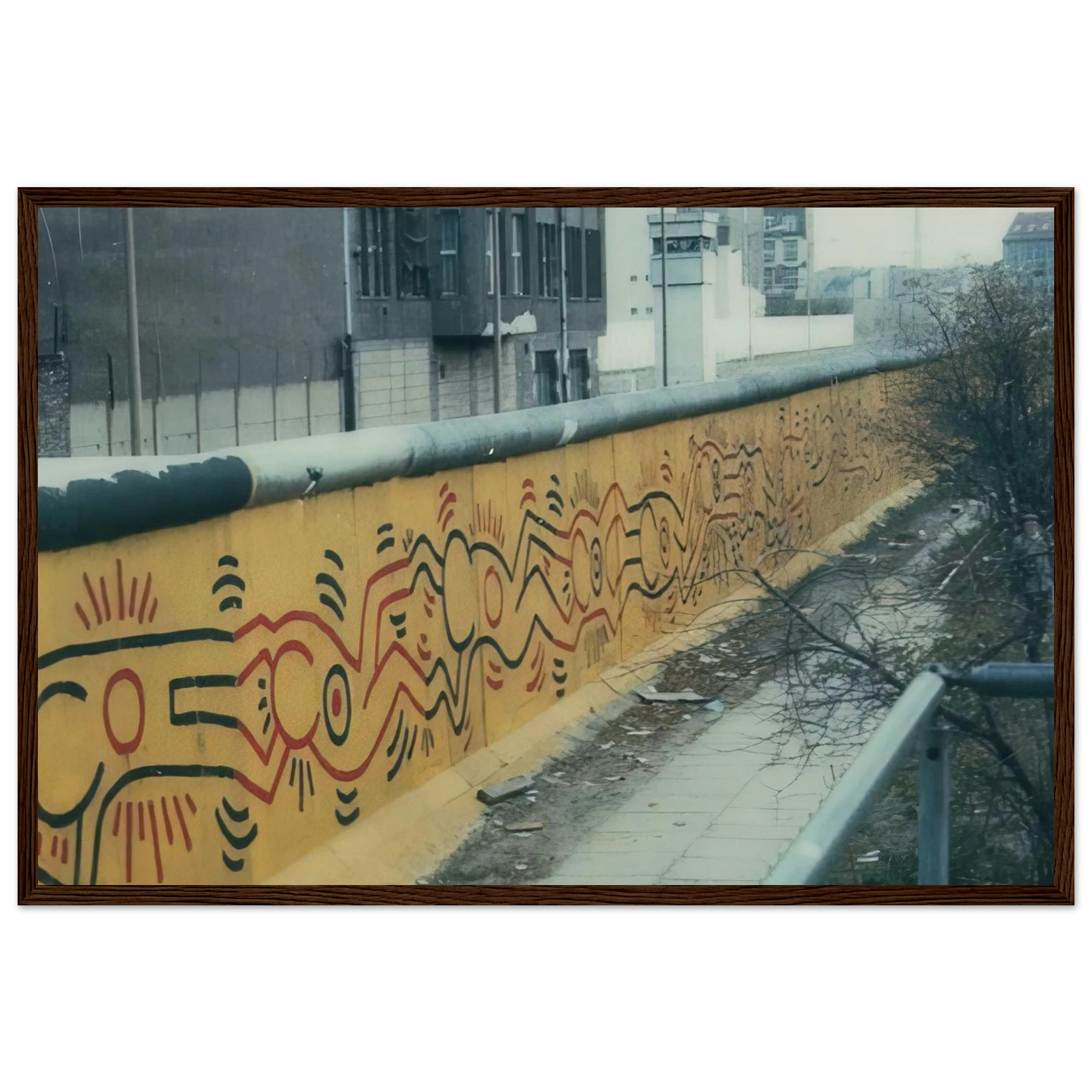 BERLIN MURAL 1986 Framed Poster | Keith Haring Framed Prints Wall Art | Keith Haring Prints
