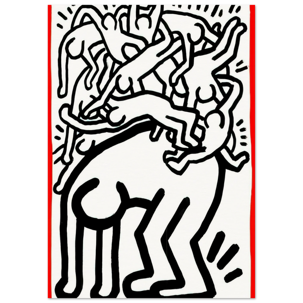 FIGHT AIDS WORLDWIDE 1990 Poster | Keith Haring Poster | Keith Haring Prints
