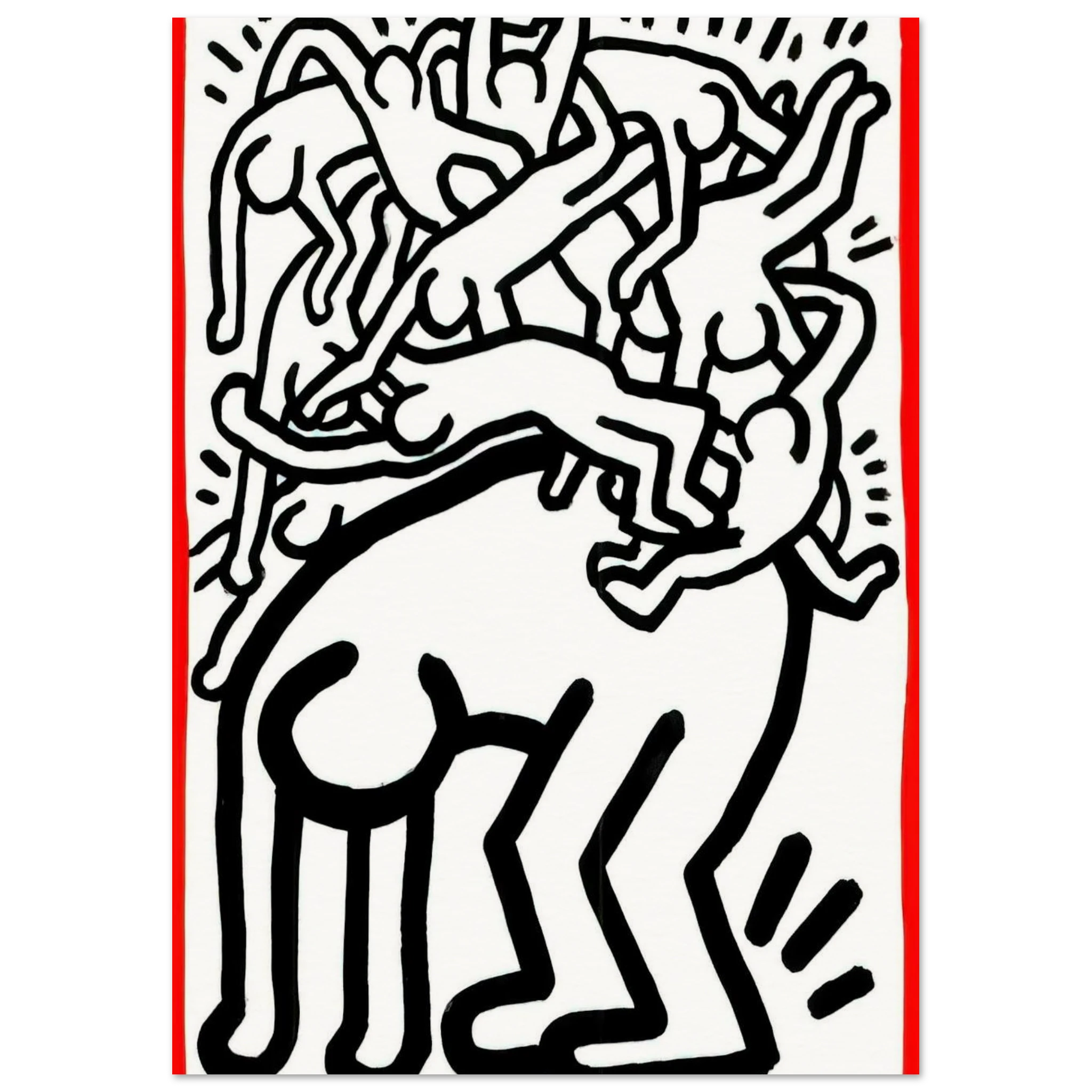 FIGHT AIDS WORLDWIDE 1990 Poster | Keith Haring Poster | Keith Haring Prints