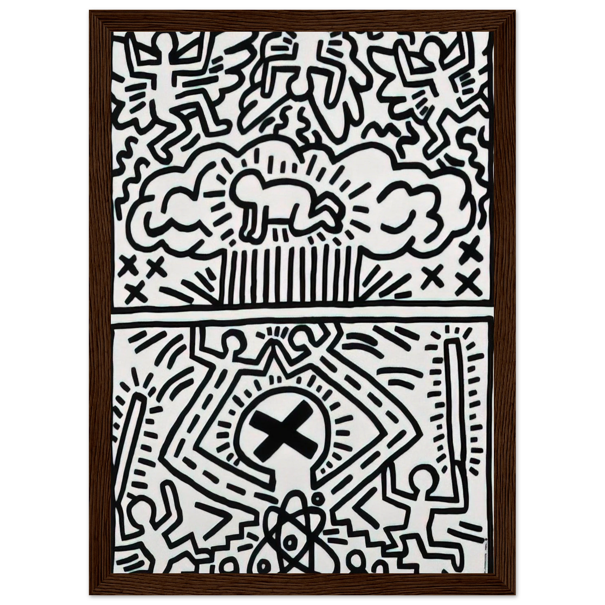 ANTI NUCLEAR RALLY 1982 Framed Poster | Keith Haring Framed Prints Wall Art | Keith Haring Prints