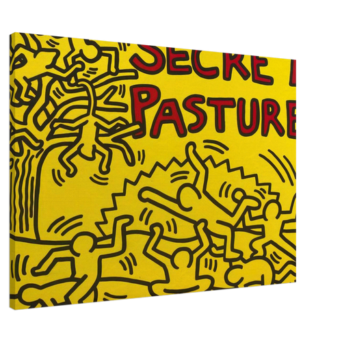 A POSTER FOR THE BILL T JONES AND ARNIE ZANE PERFORMANCE PIECE SECRET PASTURES 1984 Canvas | Keith Haring Canvas | Keith Haring Prints