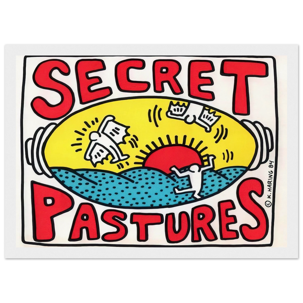 PROMOTIONAL POSTER FOR SECRET PASTURES 1984 Framed Poster | Keith Haring Framed Prints Wall Art | Keith Haring Prints