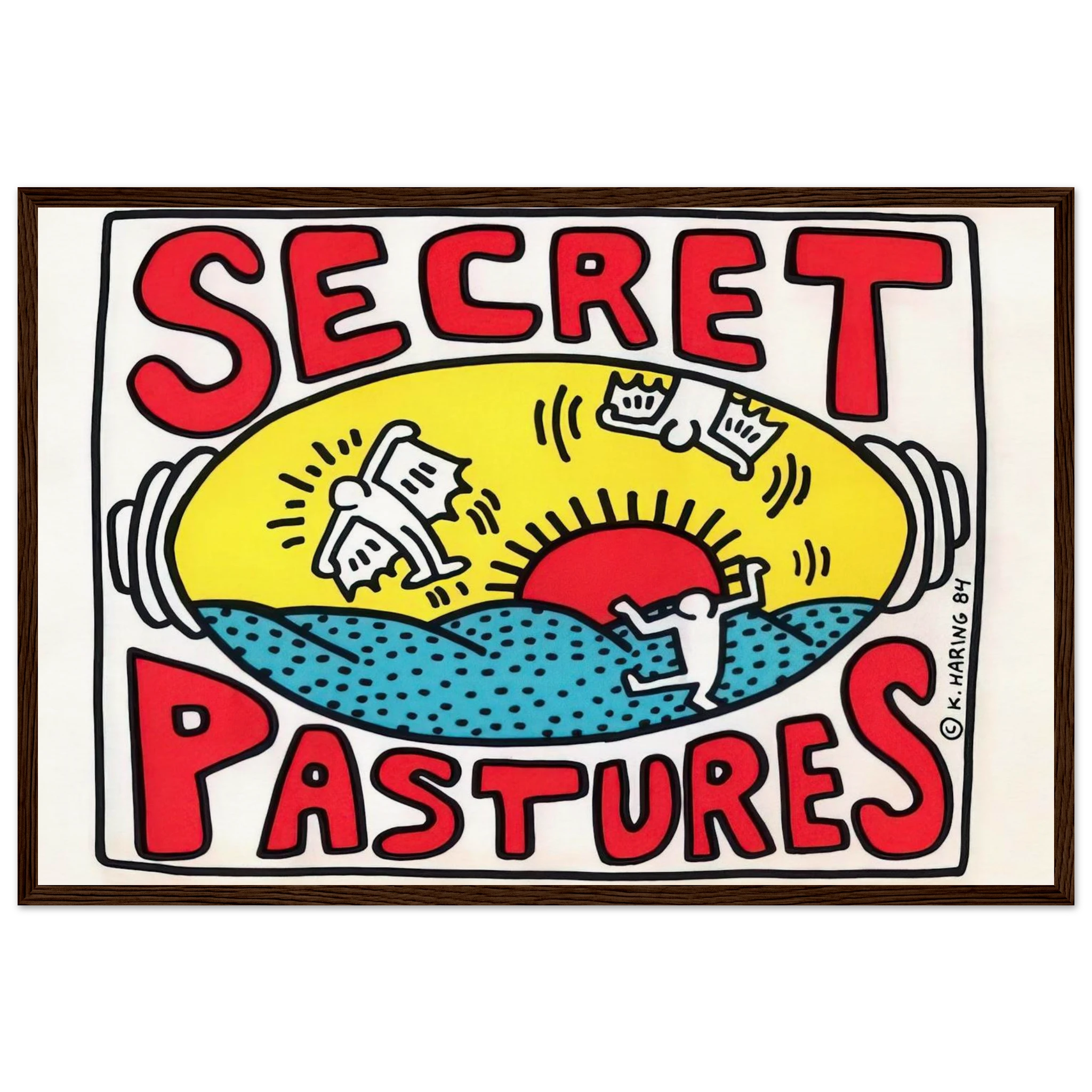 PROMOTIONAL POSTER FOR SECRET PASTURES 1984 Framed Poster | Keith Haring Framed Prints Wall Art | Keith Haring Prints