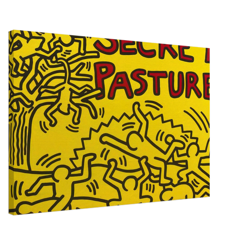 A POSTER FOR THE BILL T JONES AND ARNIE ZANE PERFORMANCE PIECE SECRET PASTURES 1984 Canvas | Keith Haring Canvas | Keith Haring Prints