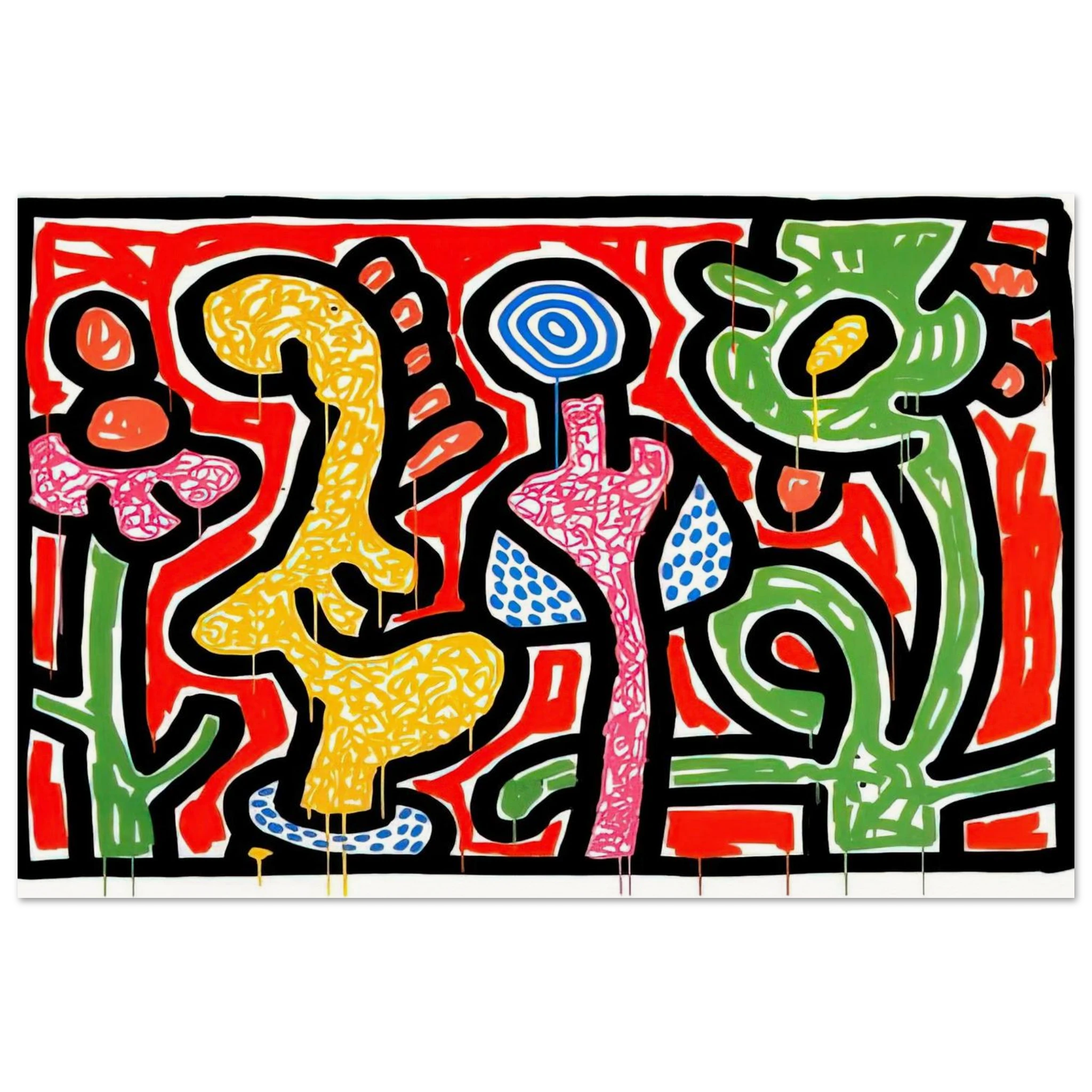 FLOWERS IV 1990 Poster | Keith Haring Poster | Keith Haring Prints