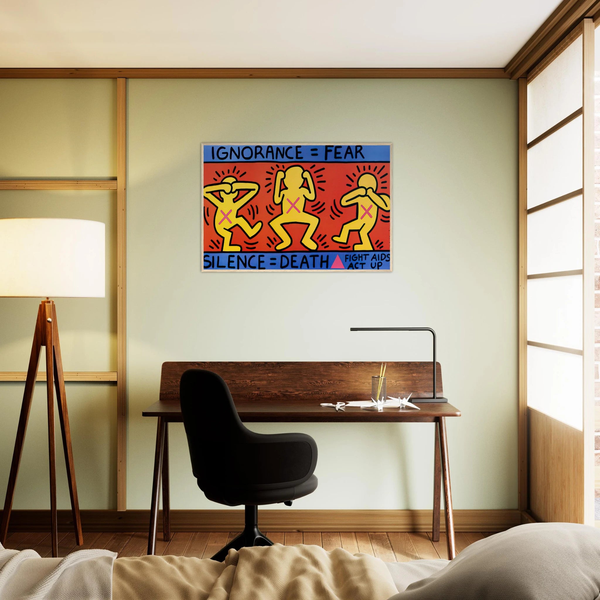 IGNORANCE FEAR 1989 Framed Poster | Keith Haring Framed Prints Wall Art | Keith Haring Prints