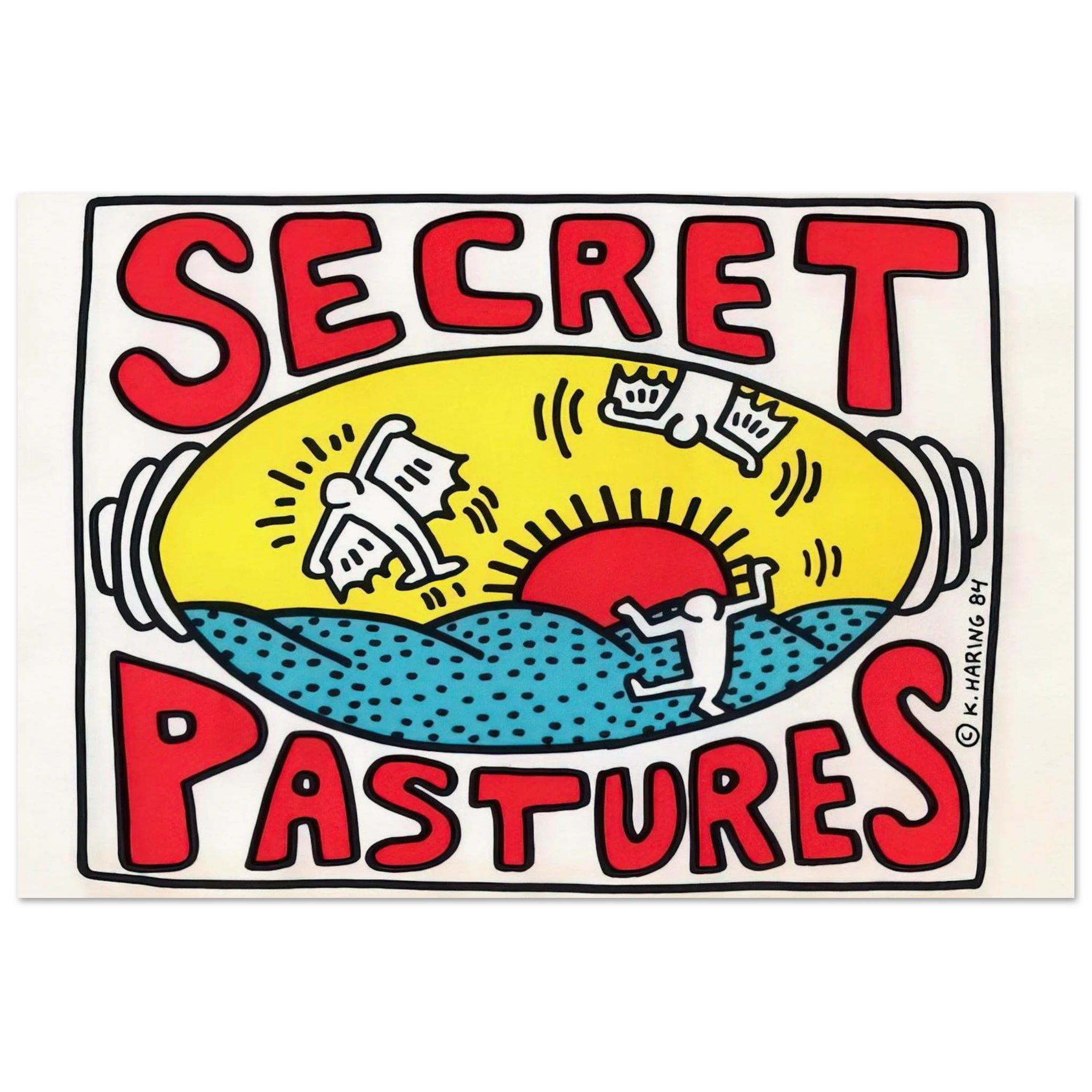 PROMOTIONAL POSTER FOR SECRET PASTURES 1984 Poster | Keith Haring Poster | Keith Haring Prints