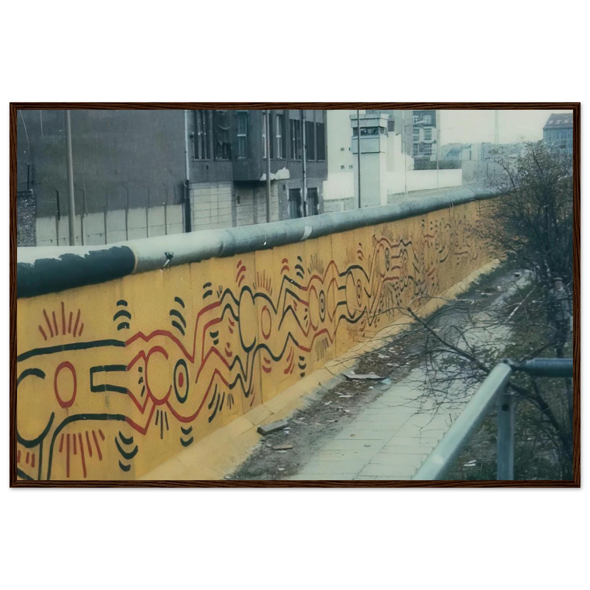 BERLIN MURAL 1986 Framed Poster | Keith Haring Framed Prints Wall Art | Keith Haring Prints