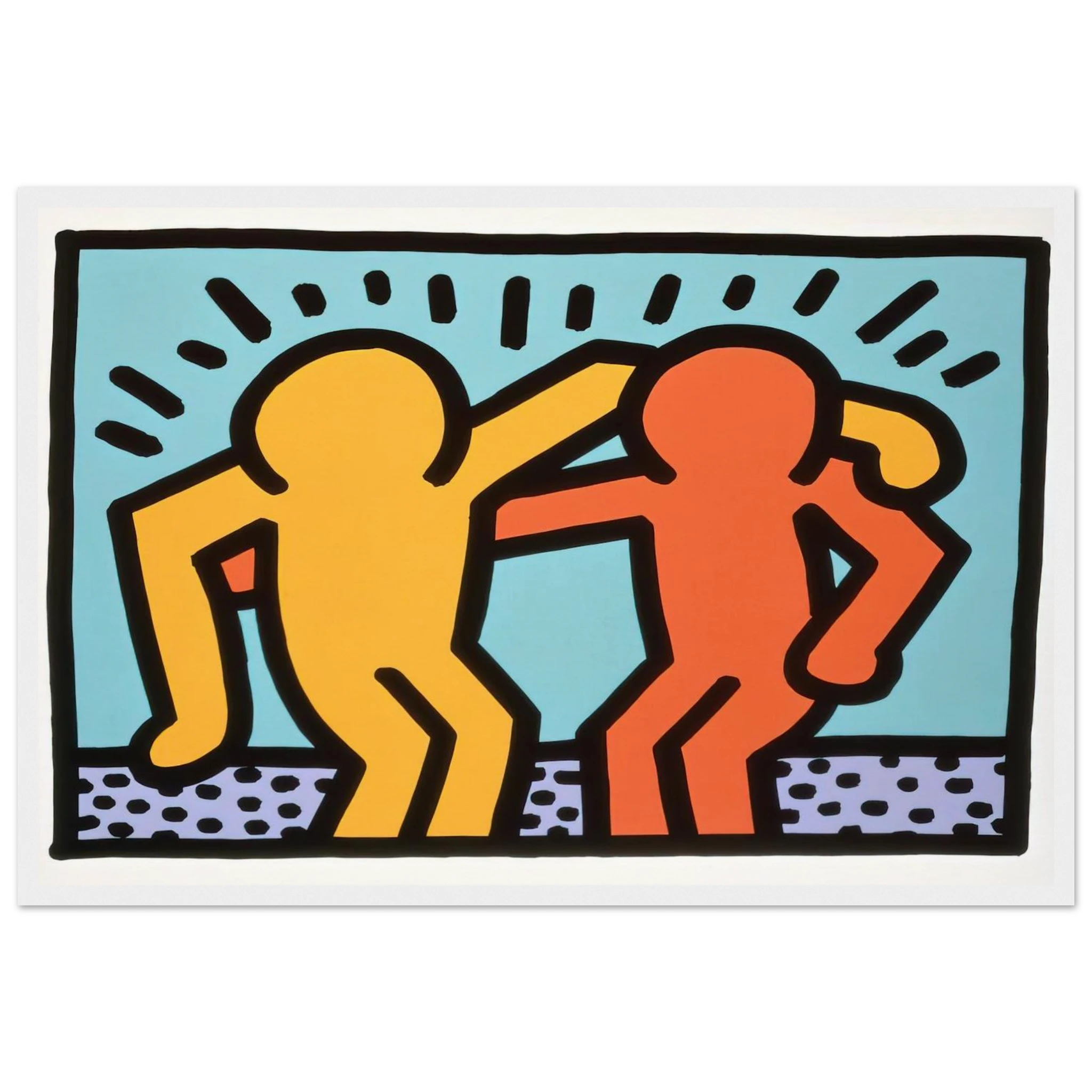 BEST BUDDIES 1990 Framed Poster | Keith Haring Framed Prints Wall Art | Keith Haring Prints