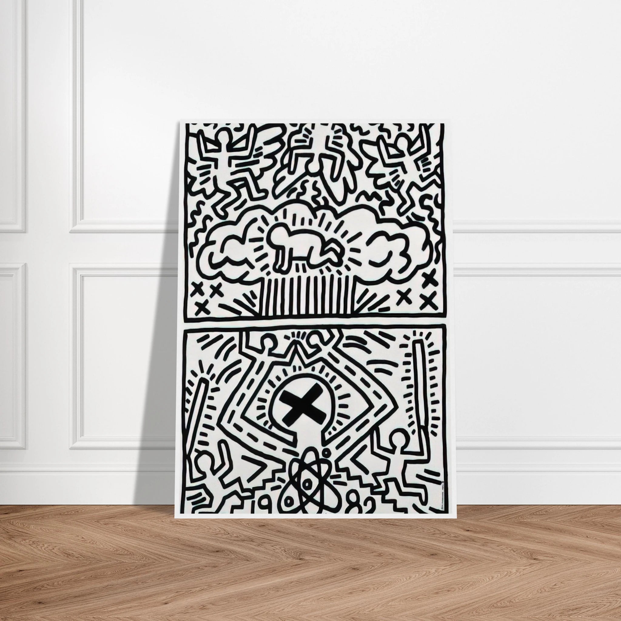 ANTI NUCLEAR RALLY 1982 Framed Poster | Keith Haring Framed Prints Wall Art | Keith Haring Prints