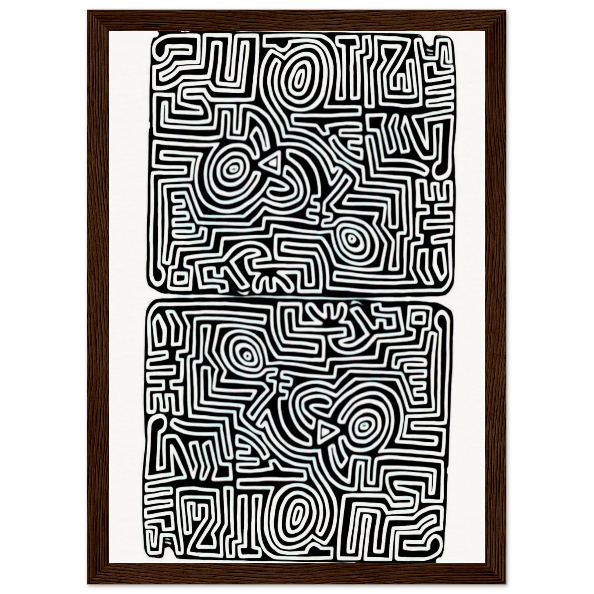 LABYRINTH 1989 Framed Poster | Keith Haring Framed Prints Wall Art | Keith Haring Prints