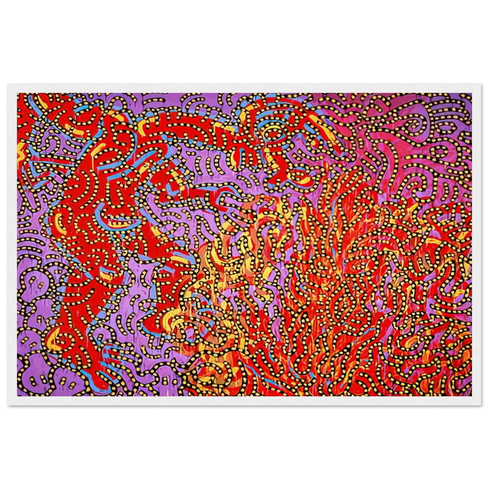 MOSES AND THE BURNING BUSH 1985 Framed Poster | Keith Haring Framed Prints Wall Art | Keith Haring Prints