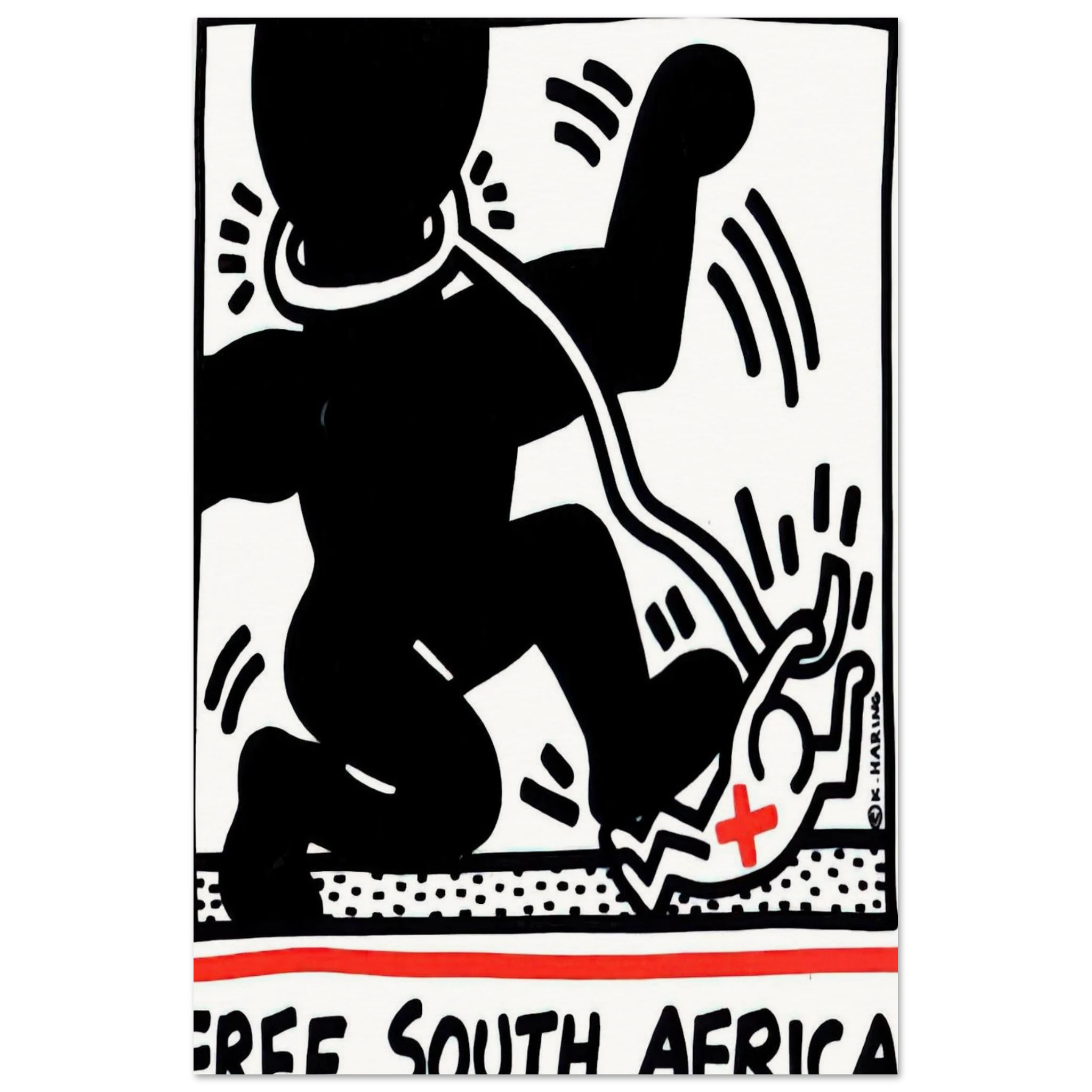 FREE SOUTH AFRICA 1985 Poster | Keith Haring Poster | Keith Haring Prints