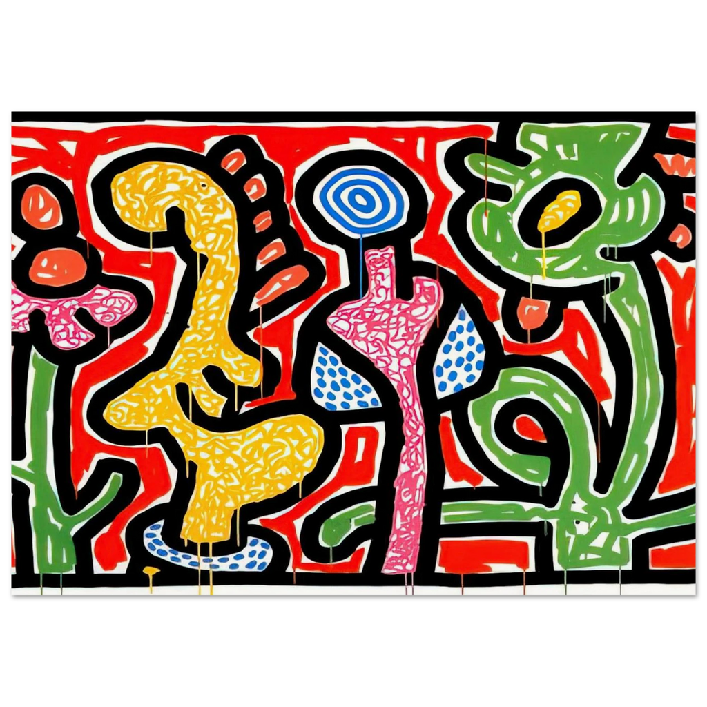 FLOWERS IV 1990 Poster | Keith Haring Poster | Keith Haring Prints